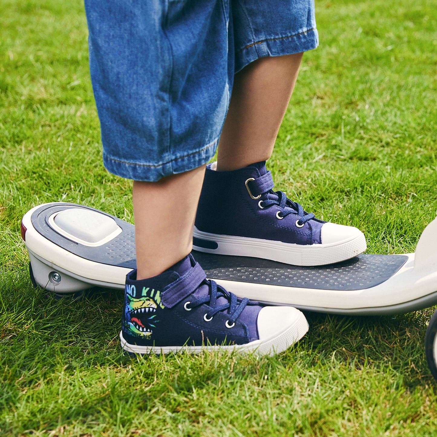 velcro tyrannosaurus rex light up high top canvas sneakers