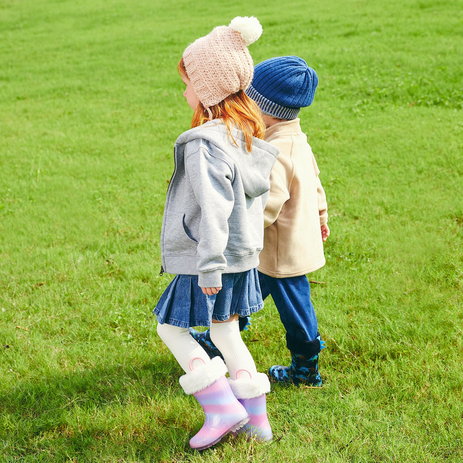 Kid Toddler Warm Rain Boots Purple Unicorni