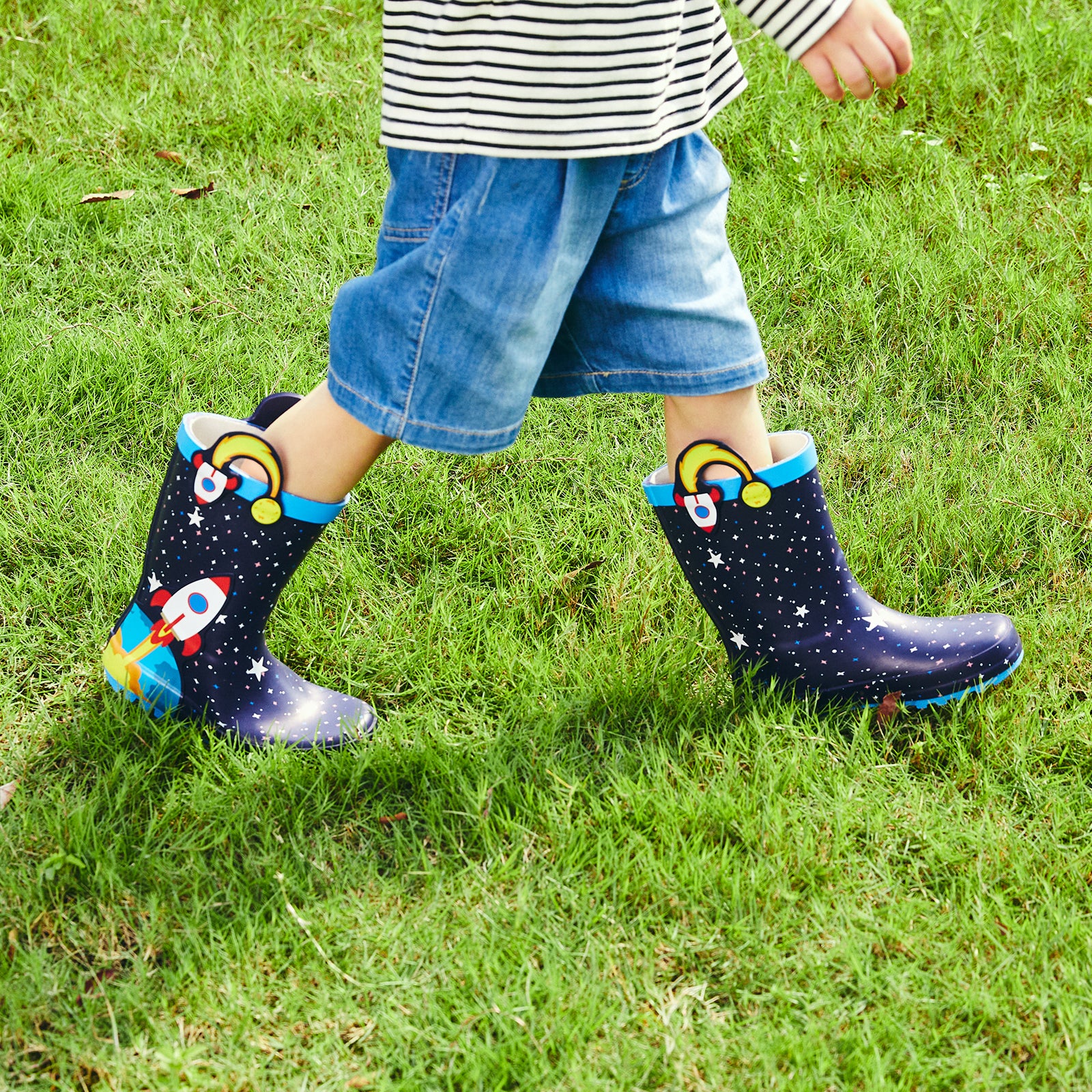 Toddler Kids  Jet Rocket Rubber Rain Boots