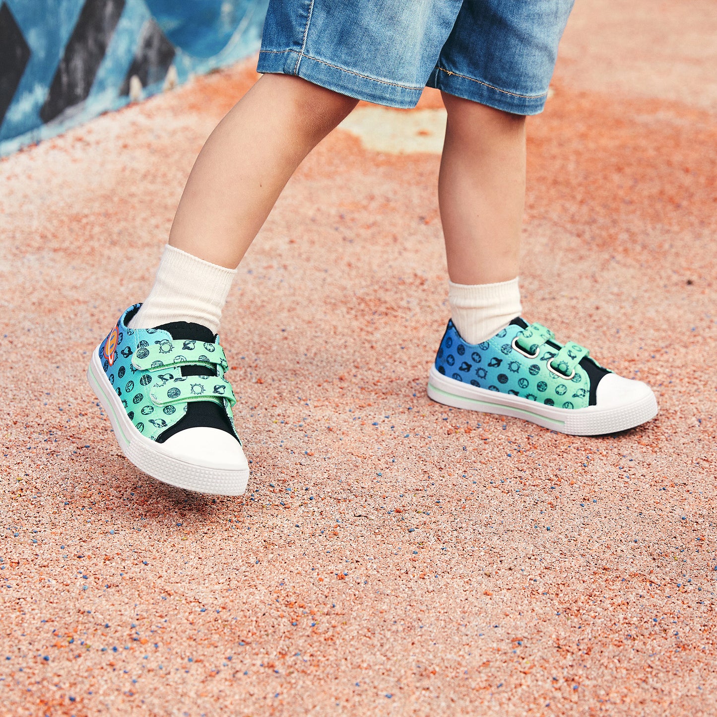 boys girls sneakers gradient planet canvas shoes