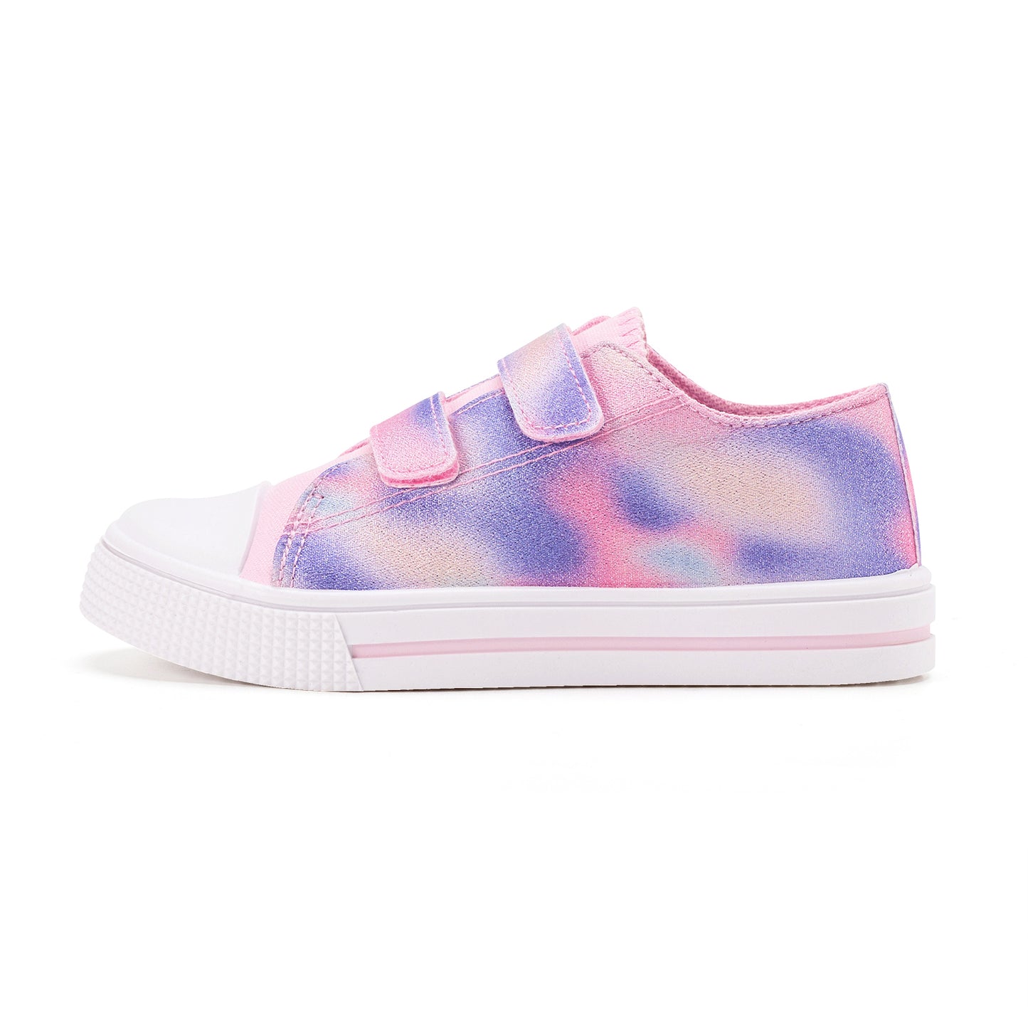 pink smudge dual straps girls canvas shoes