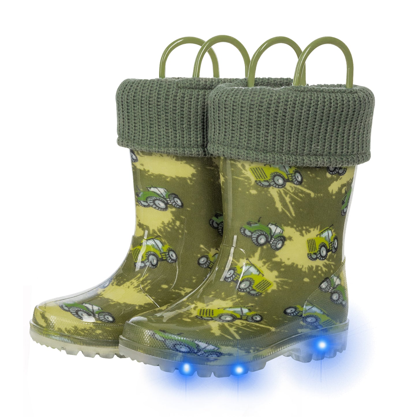 kid toddler warm rain boots tractor