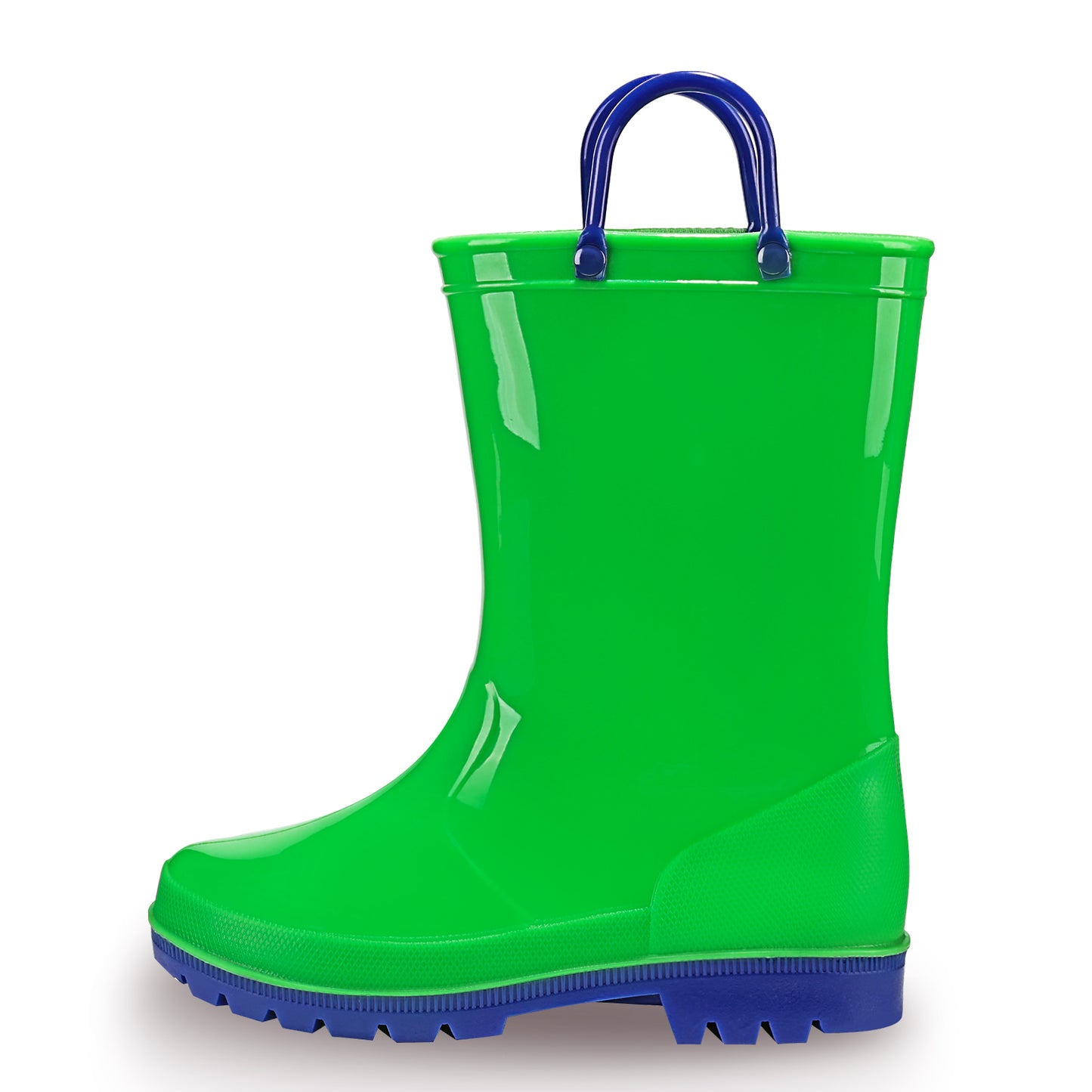 toddler kids green and purple contrast contrast rain boots