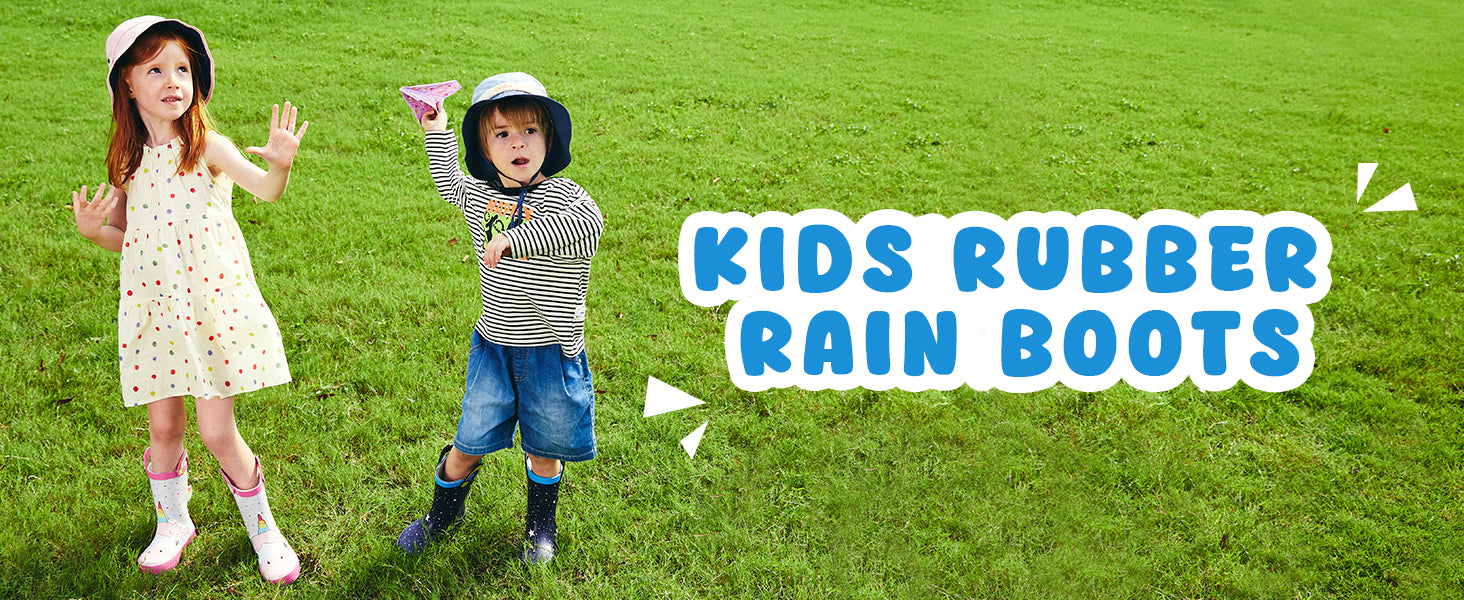 Toddler Kids Rubber Rain Boots