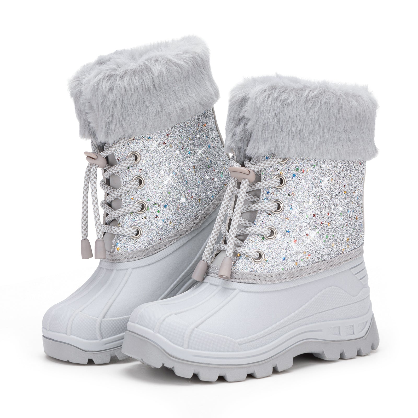 Toddler Boy Gray Winter Snow Boots - FUNCOO