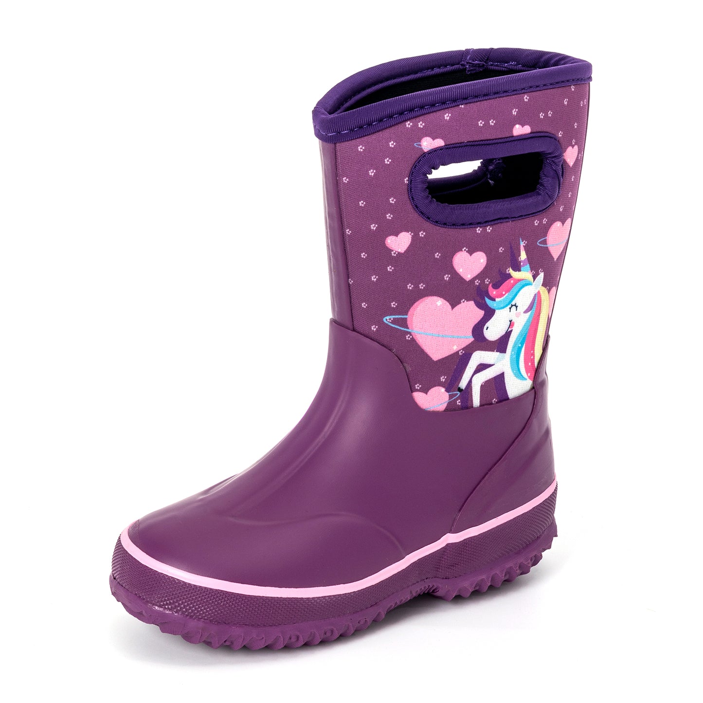 purple unicorn mud boots