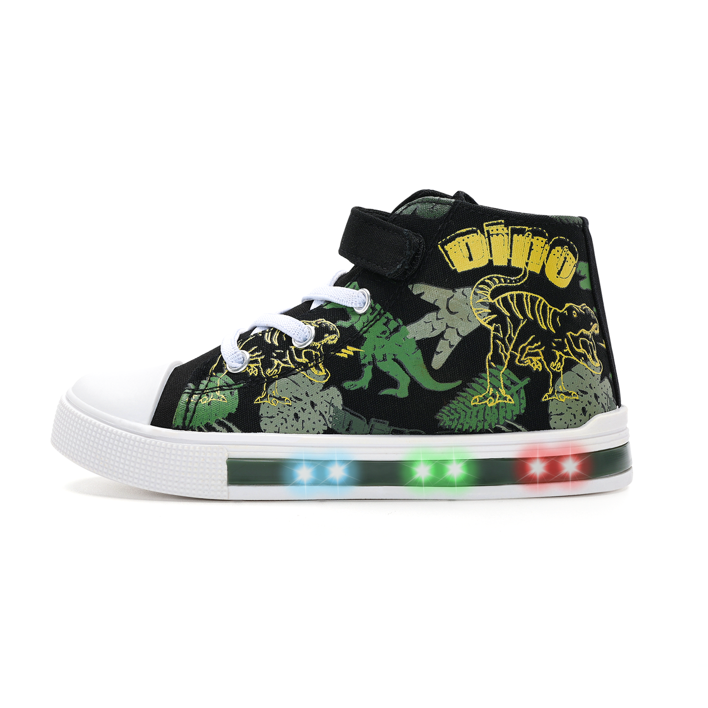 green dinosaur high top sneakers