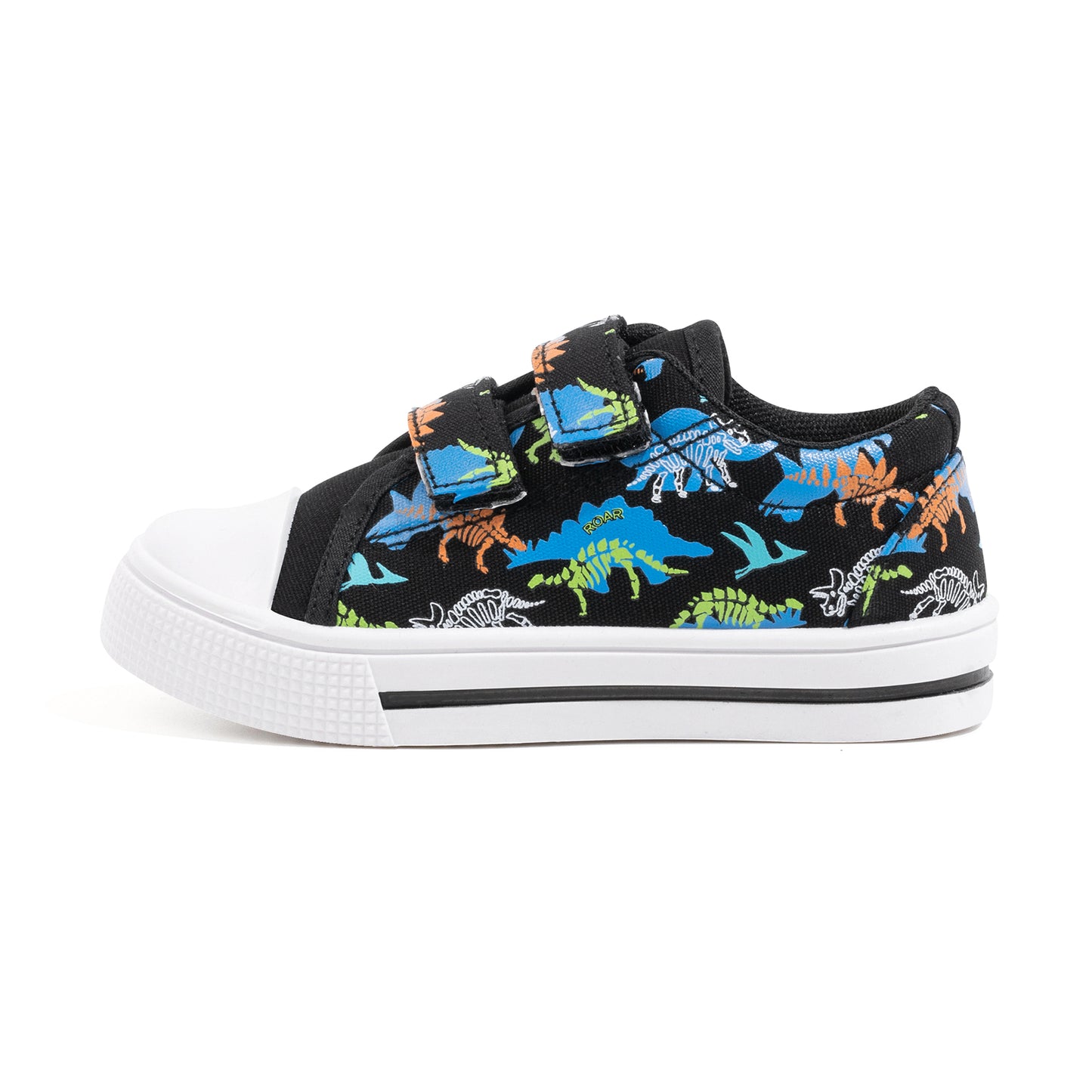 flower dinosaur dual straps kids sneakers