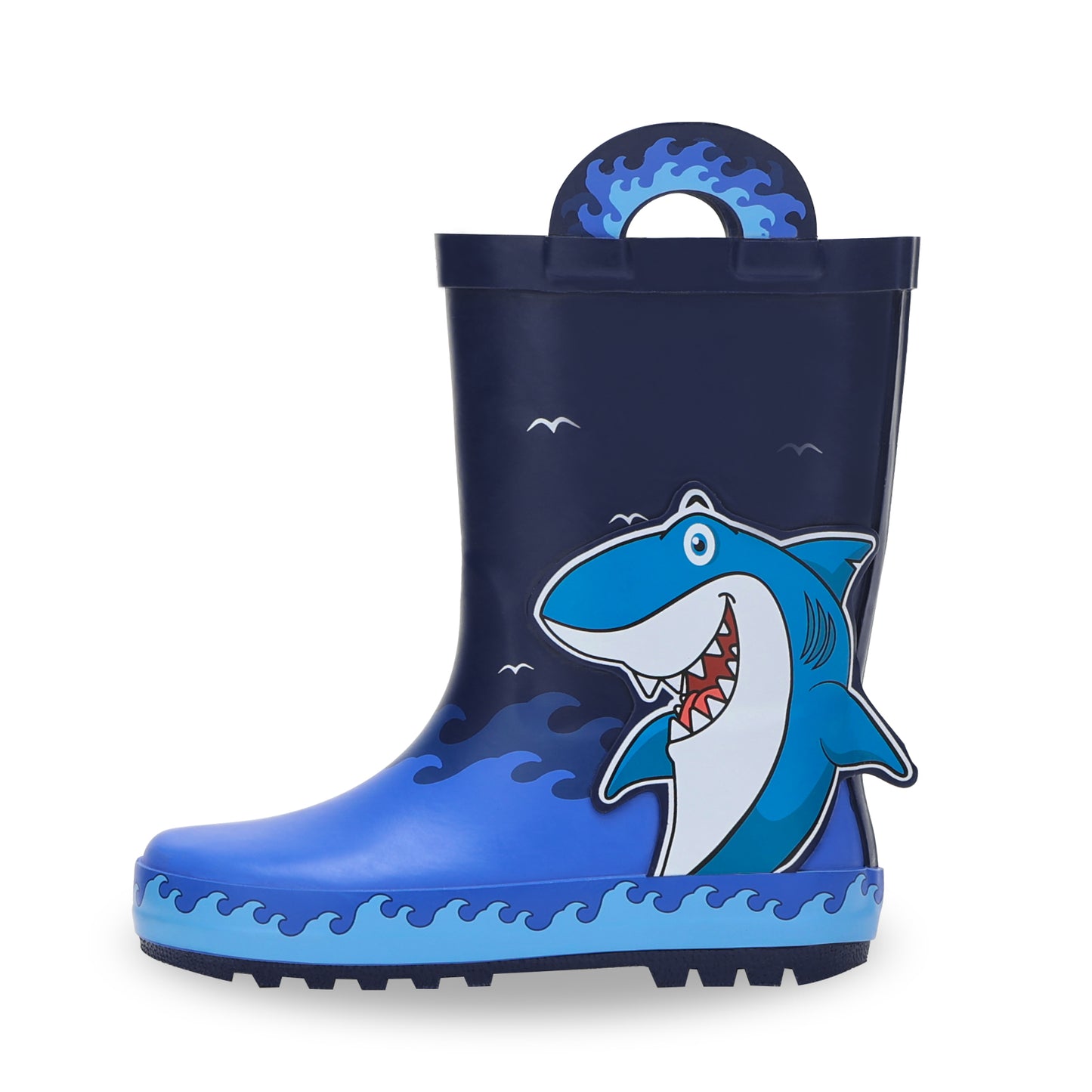 toddler kids wave shark rubber rain boots