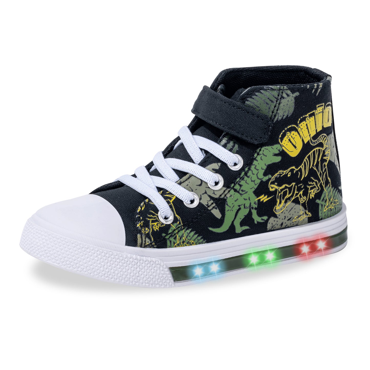 green dinosaur high top sneakers