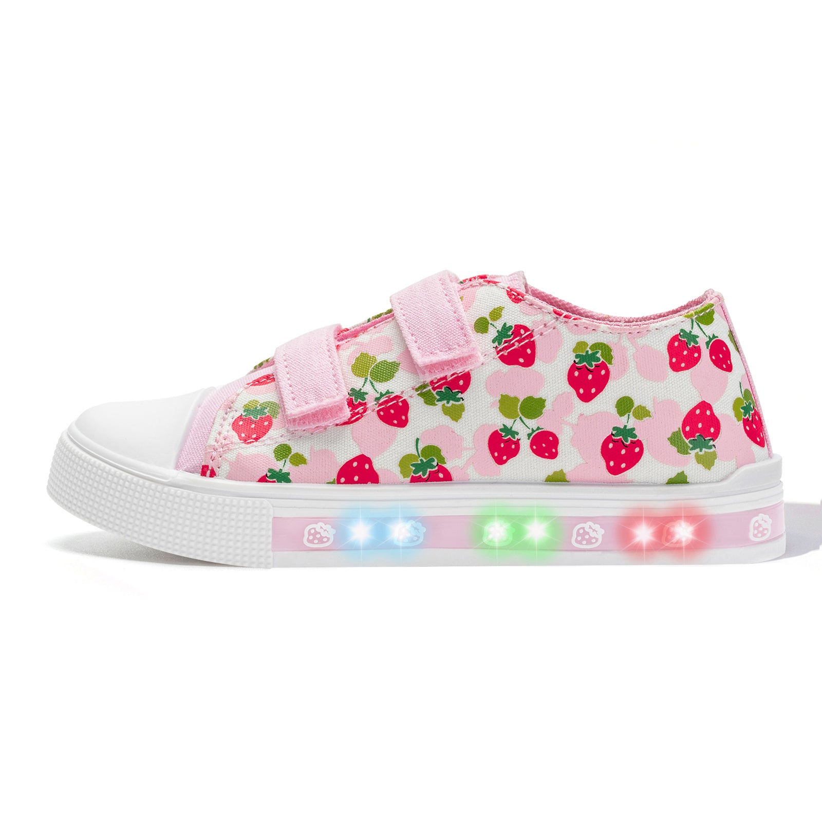Pink Light Up Dual Straps Canvas Shoes