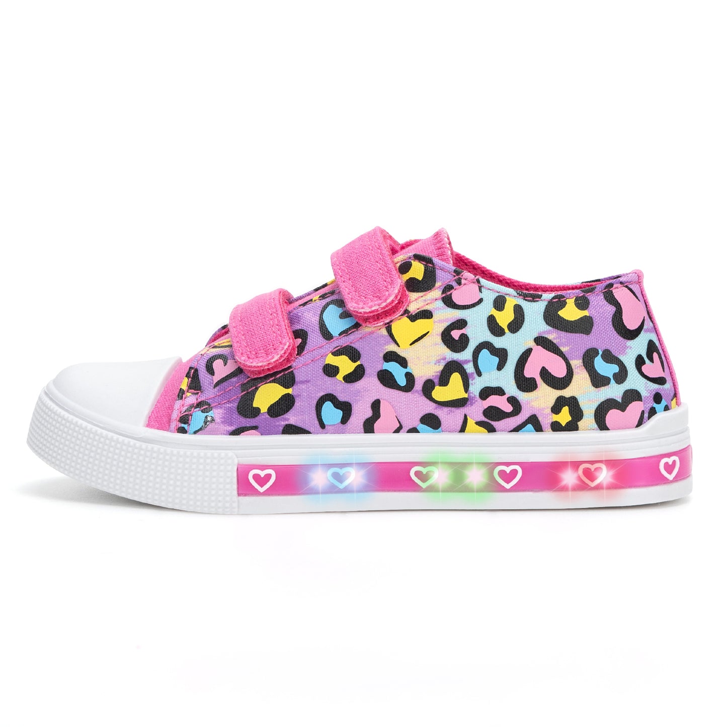 boys girls sneakers pink leopard print light up canvas shoes