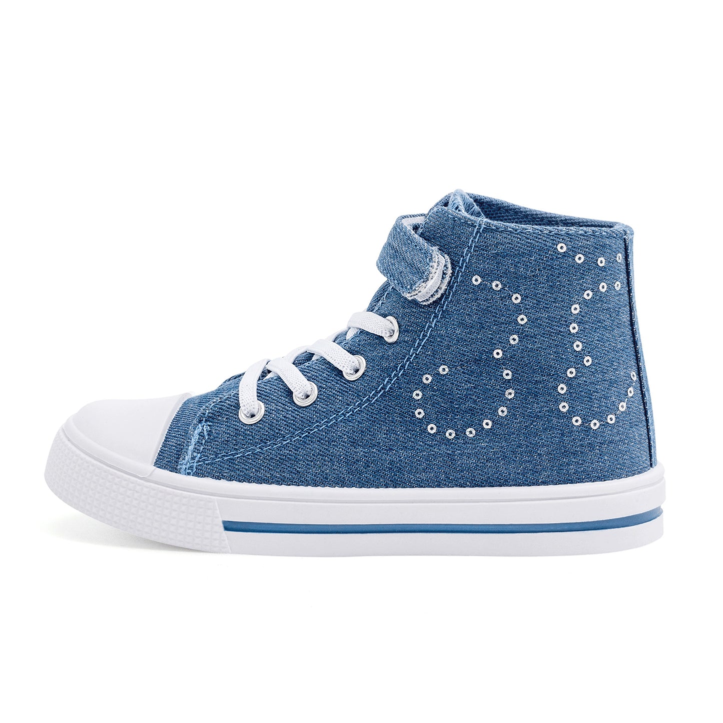 denim sequins high top sneakers for boys