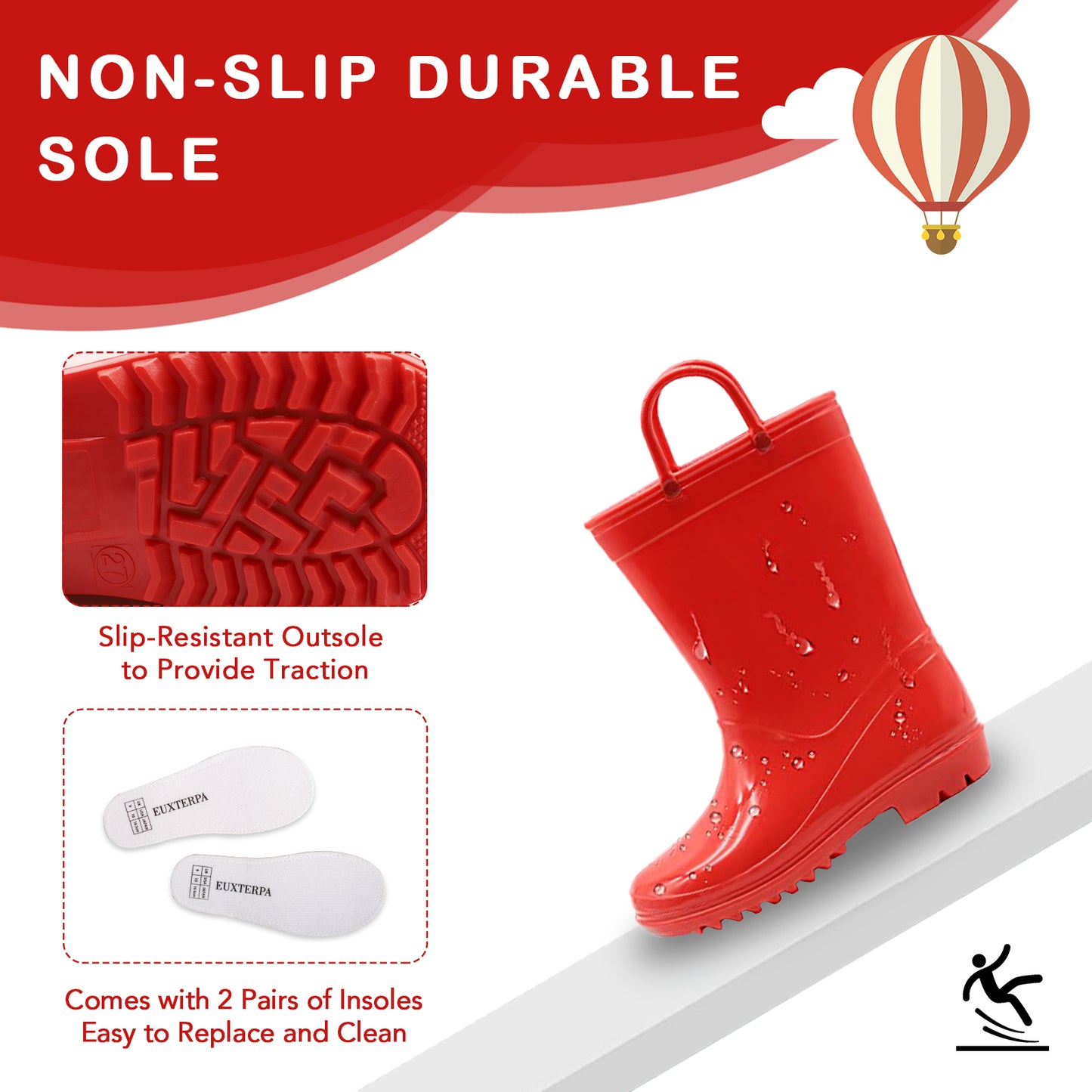 toddler kids solid red rain boots
