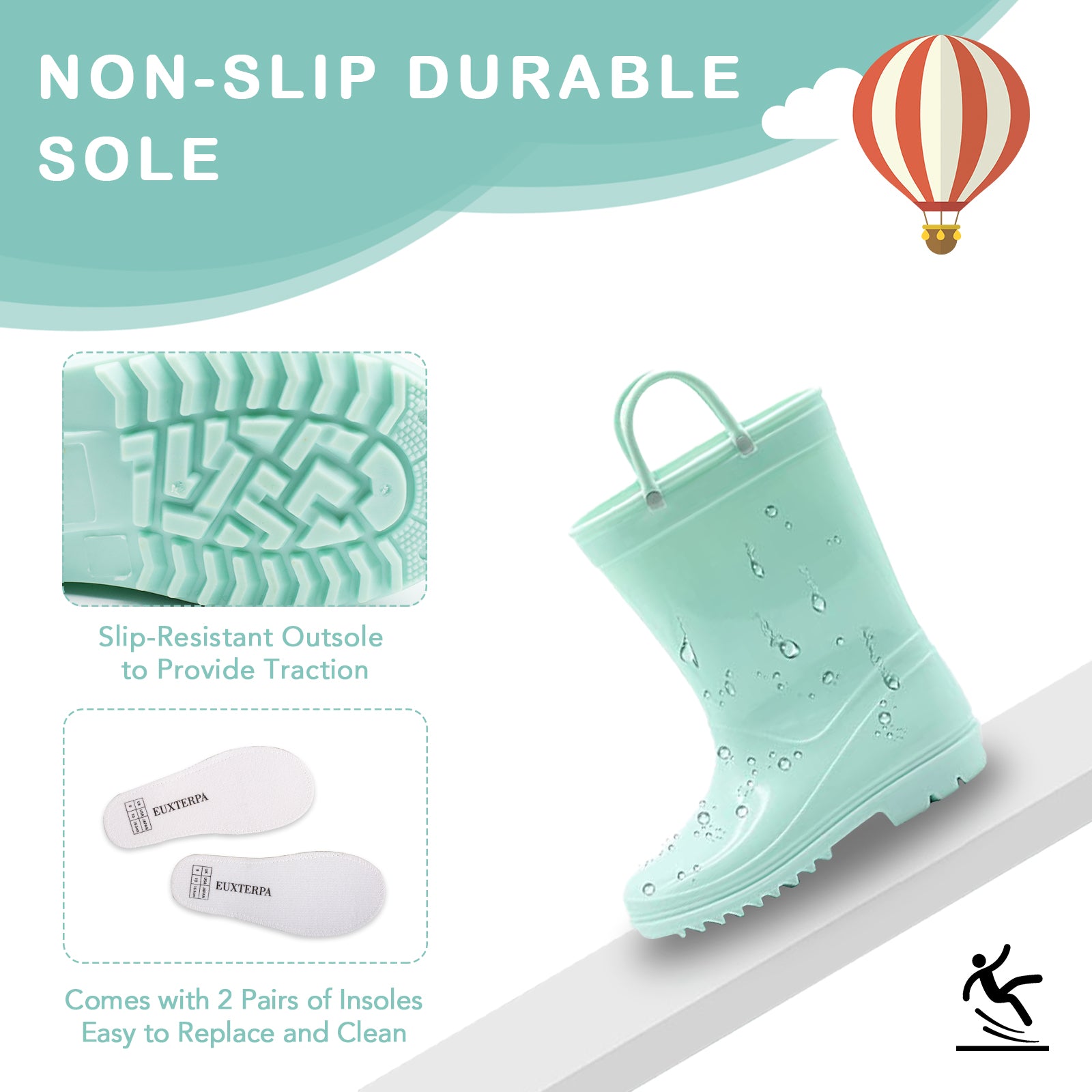 Toddler Light Green Rain Boots