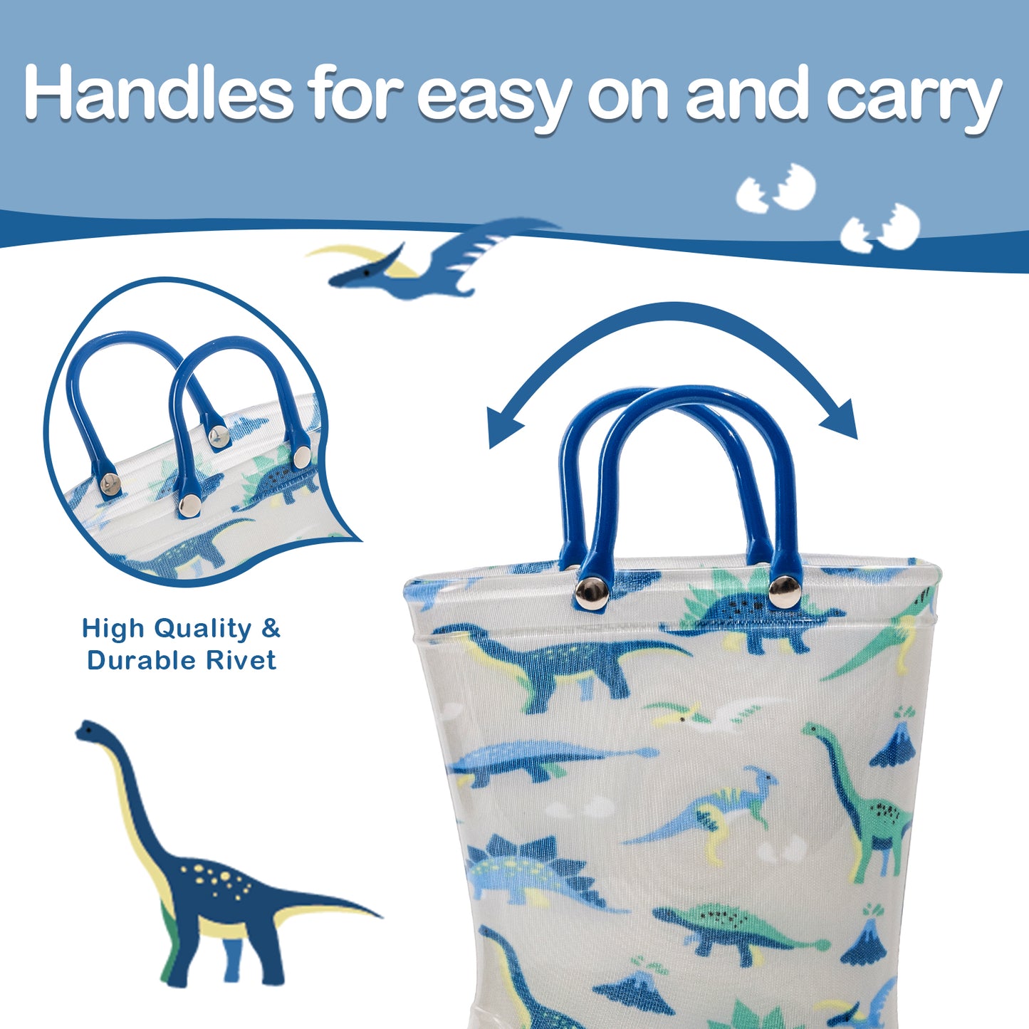 light up kids rain boots with handle - funcoo