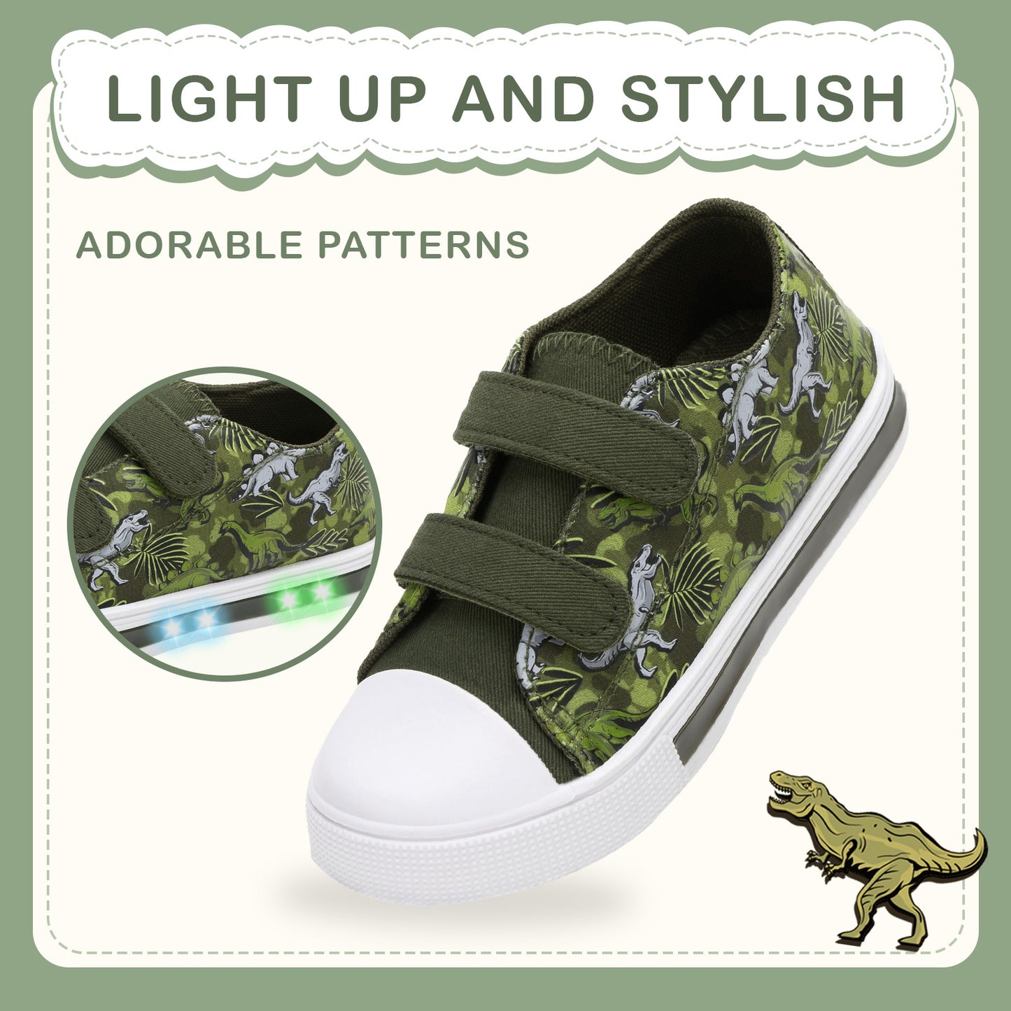 light up dual straps sneakers