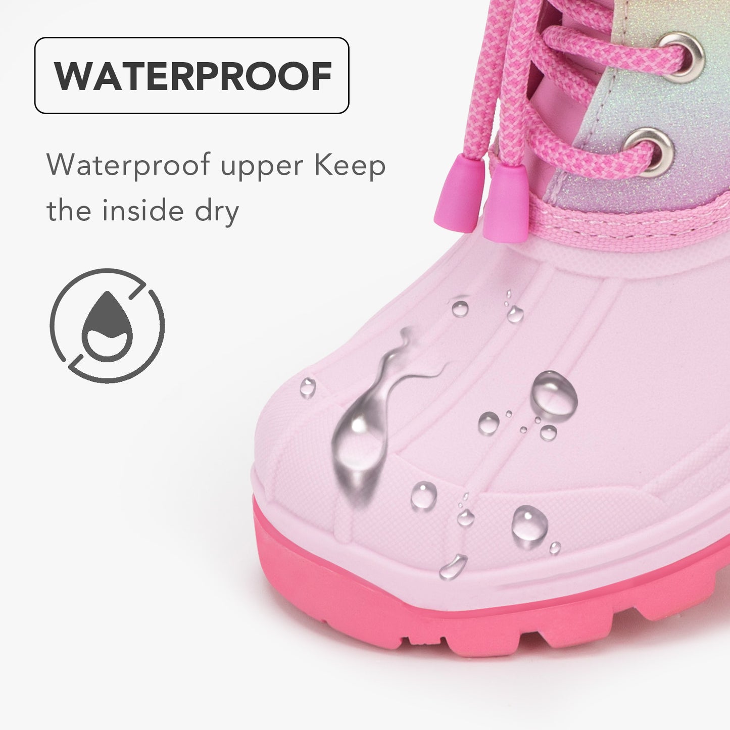 toddler girls pink star winter snow boots