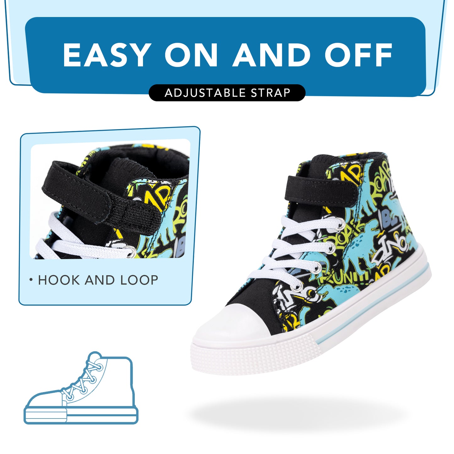 kids toddler sneakers alphabet psychedelic dinosaur
