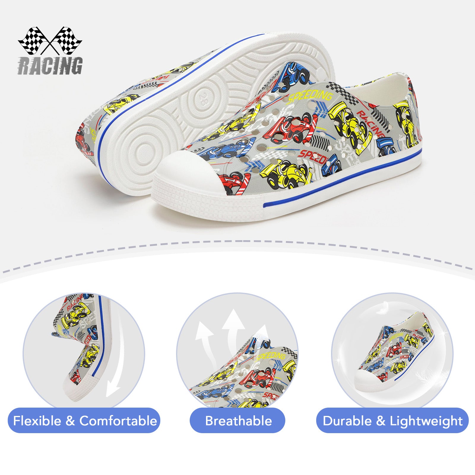 Toddler Water Shoes Summer Lightweight F1 Racing Sandals