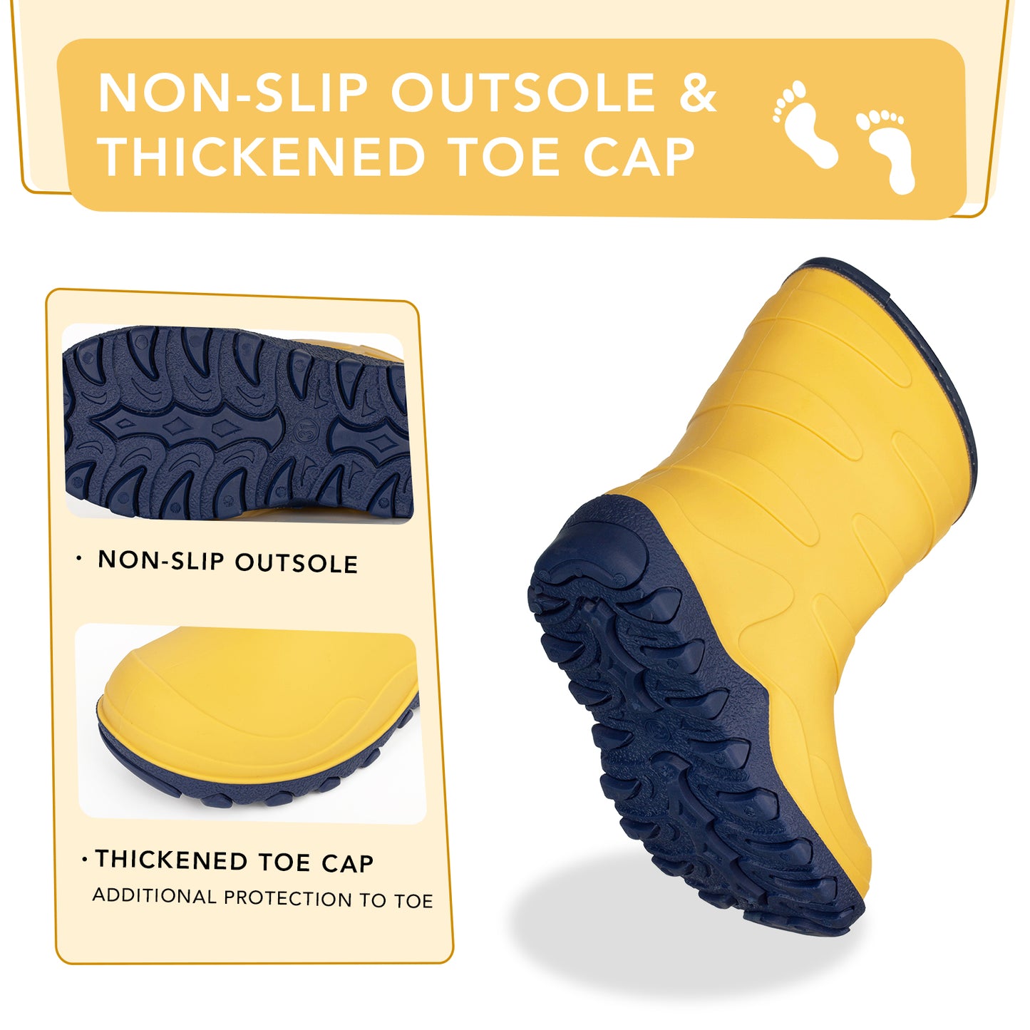 yellow insulated winter rain boots