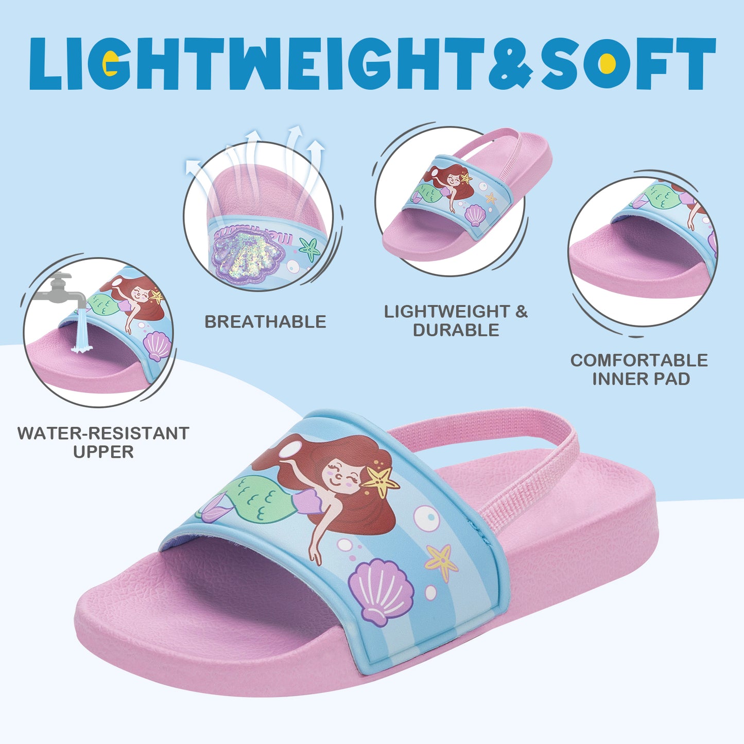 toddler mermaid slide sandals