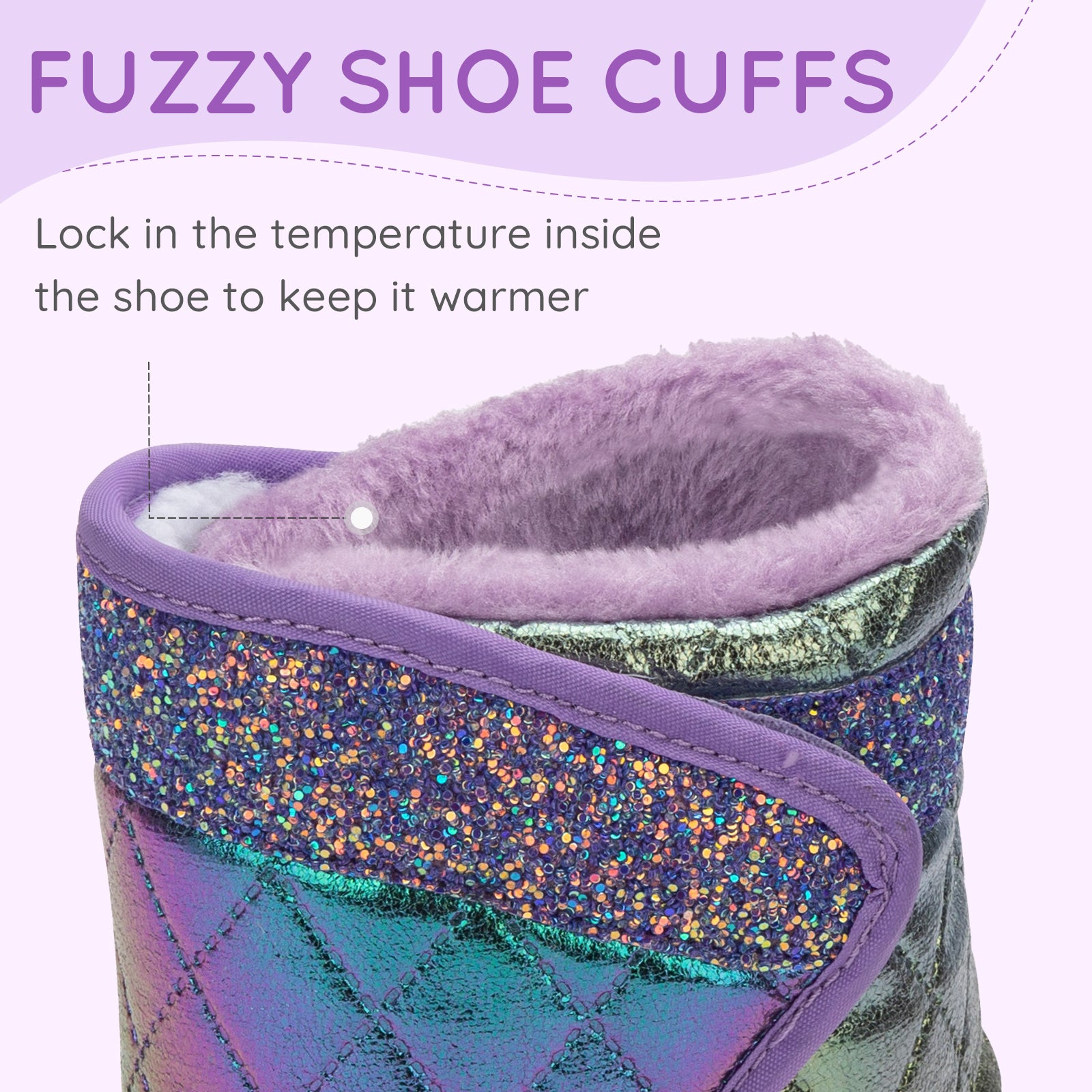 Toddler Girl Purple Winter Snow Boots - FUNCOO