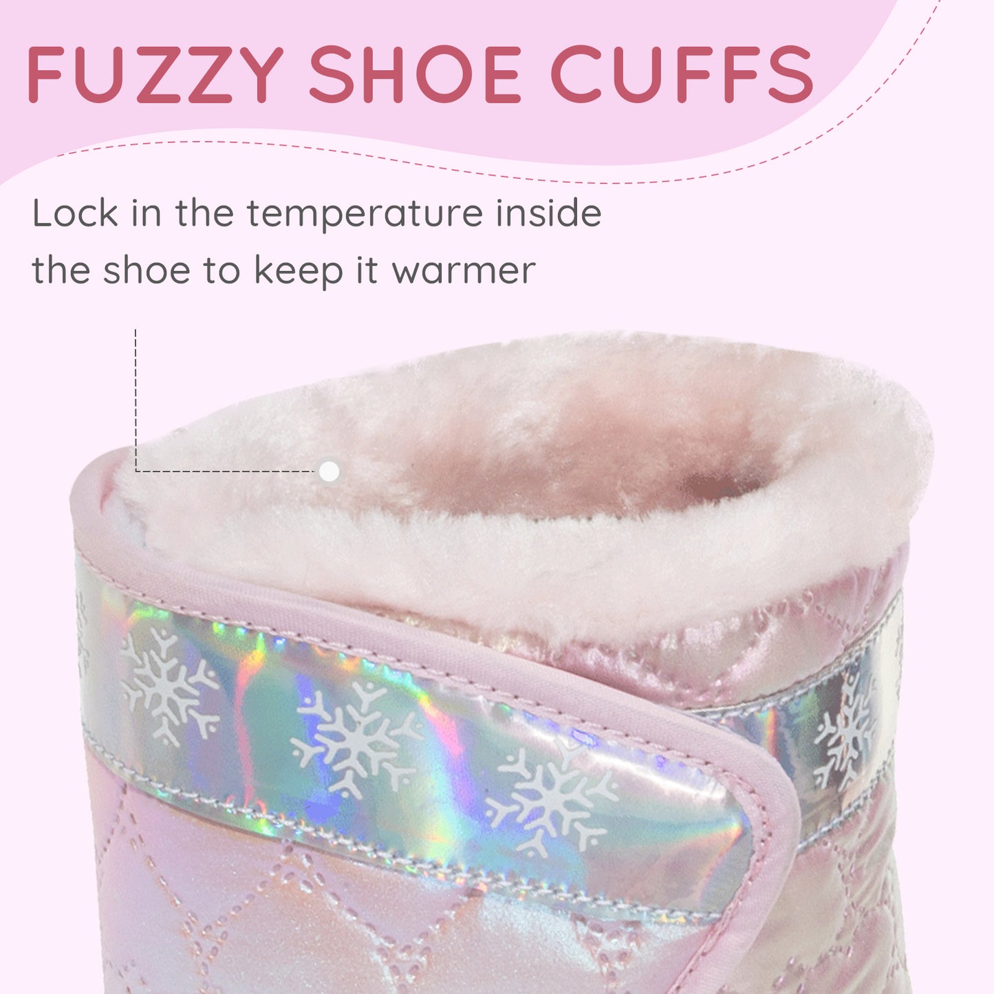 toddler girls laser heart winter snow boots - funcoo
