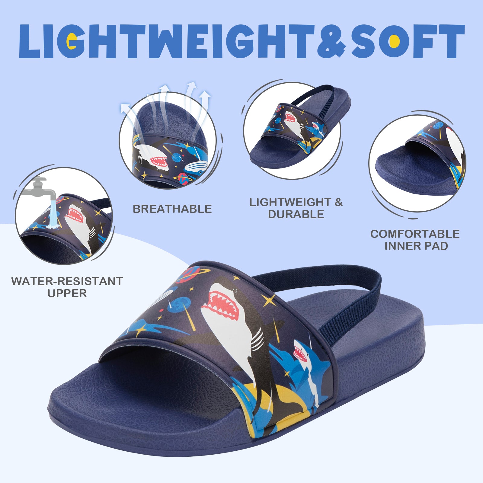 Toddler Shark Slide Sandals