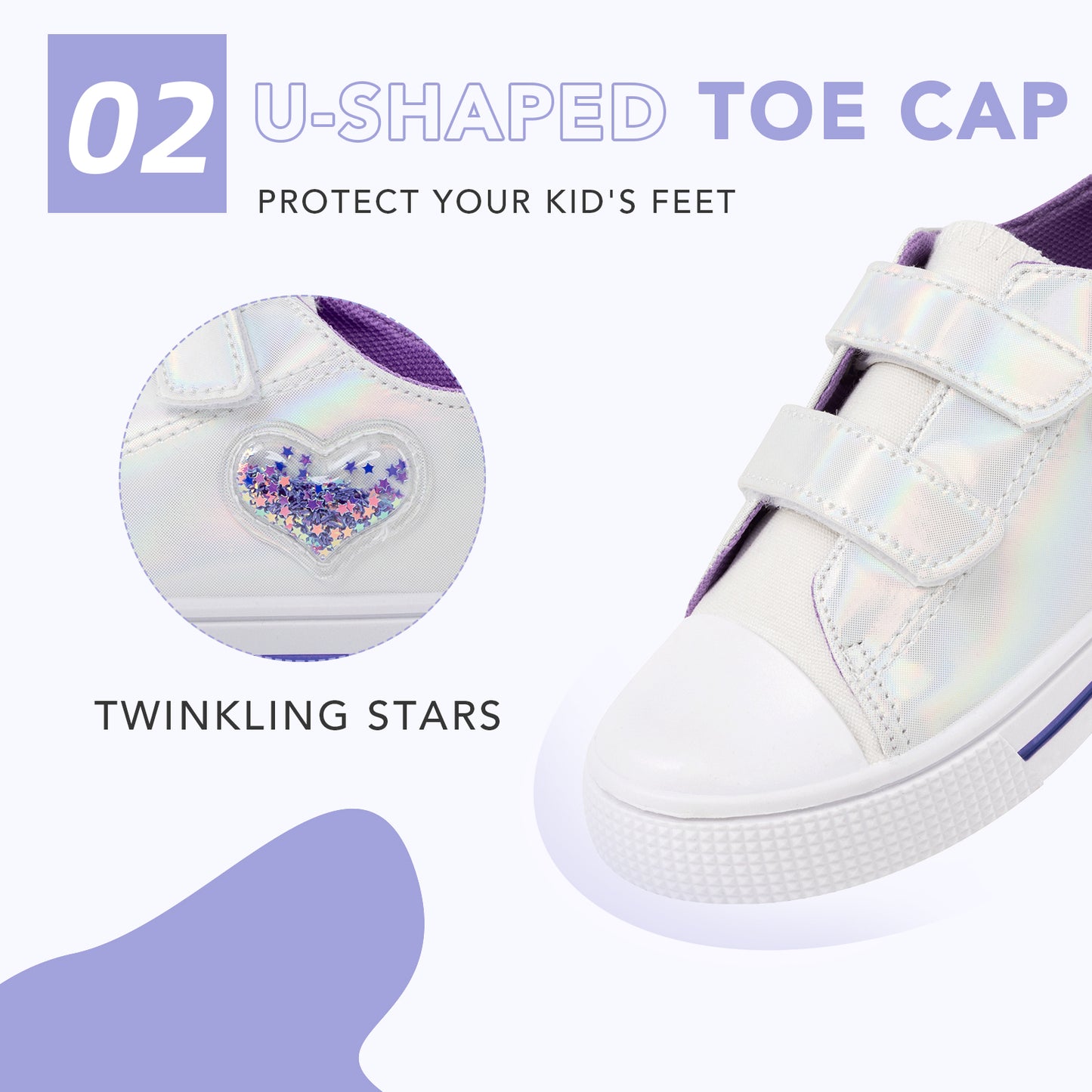 boys girls sneakers laser purple heart dinosaur canvas shoes for toddler kids easy fasten fashion shoes