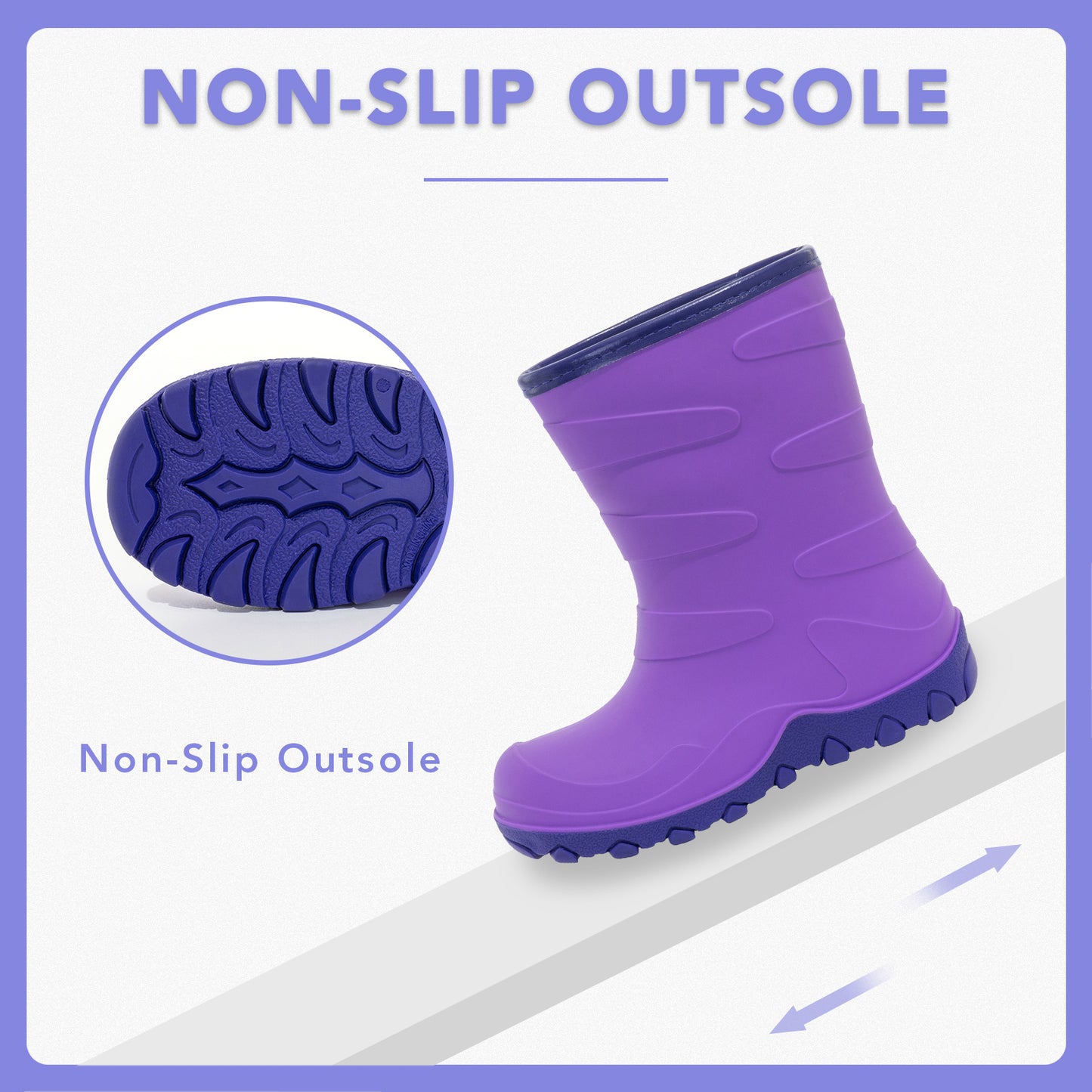 toddler kids bright purple winter rain boots