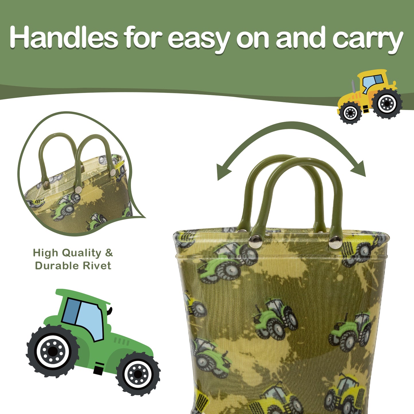 light up camouflage tractor rain boots