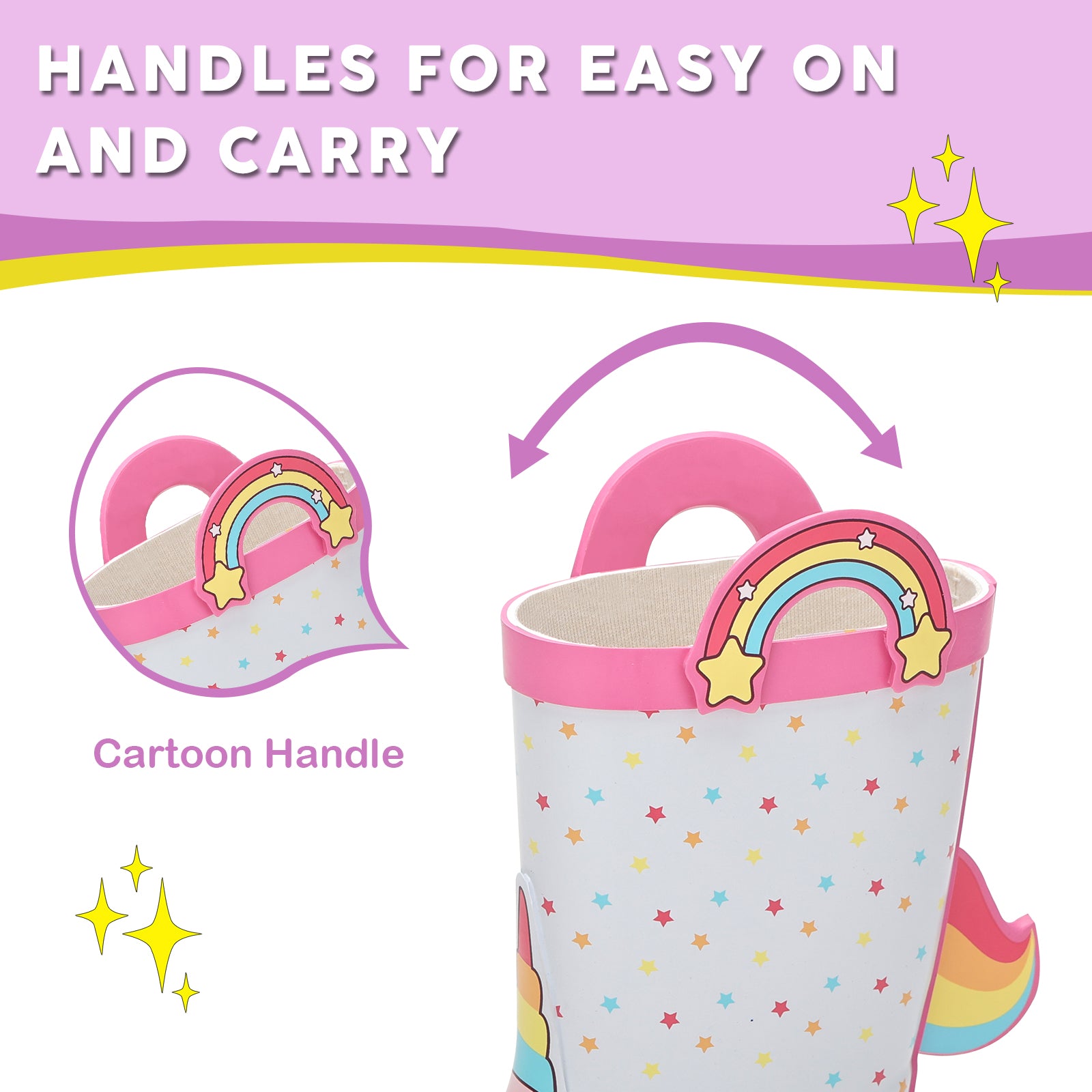 Star Unicorn Rubber Rain Boots