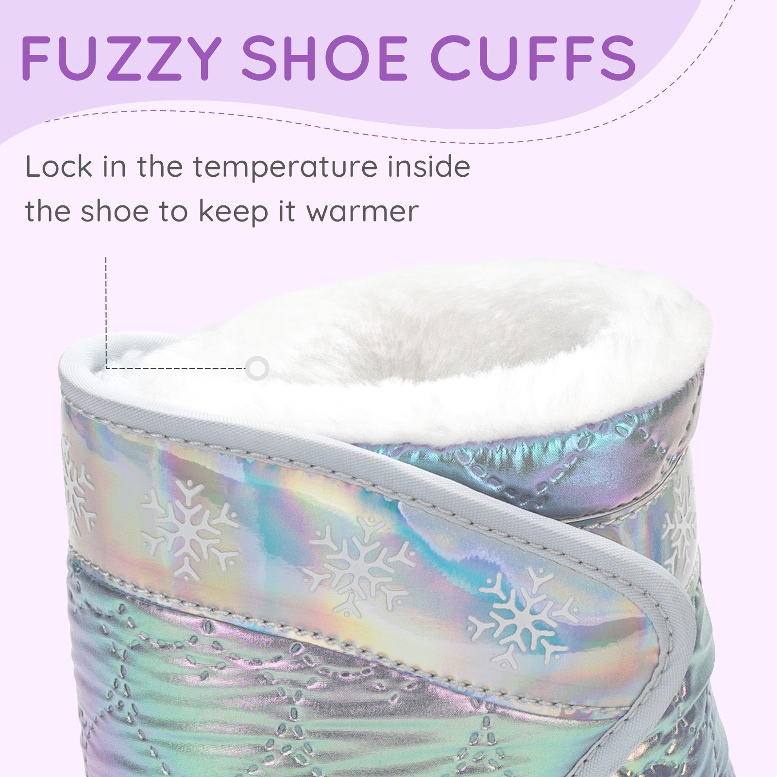 Toddler Girl Gray Winter Snow Boots - FUNCOO