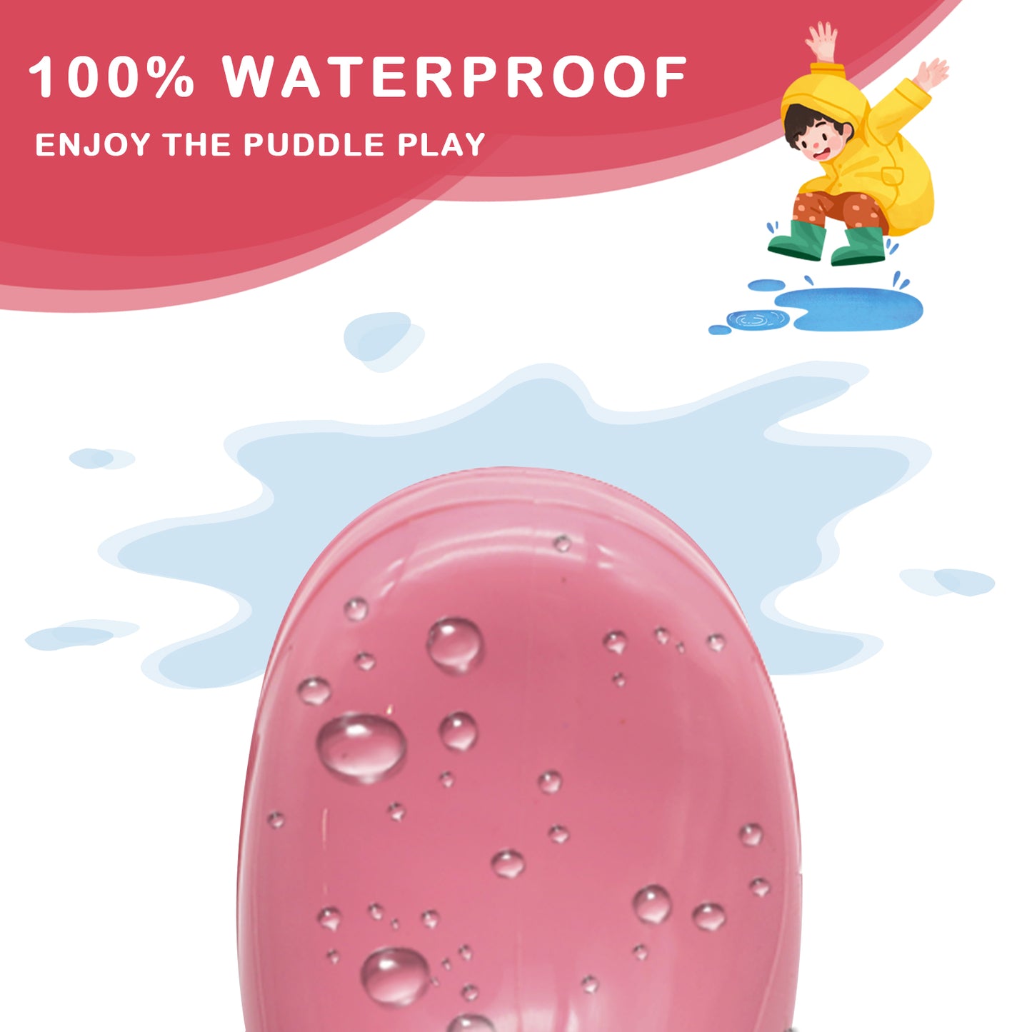 toddler kids solid pink rain boots