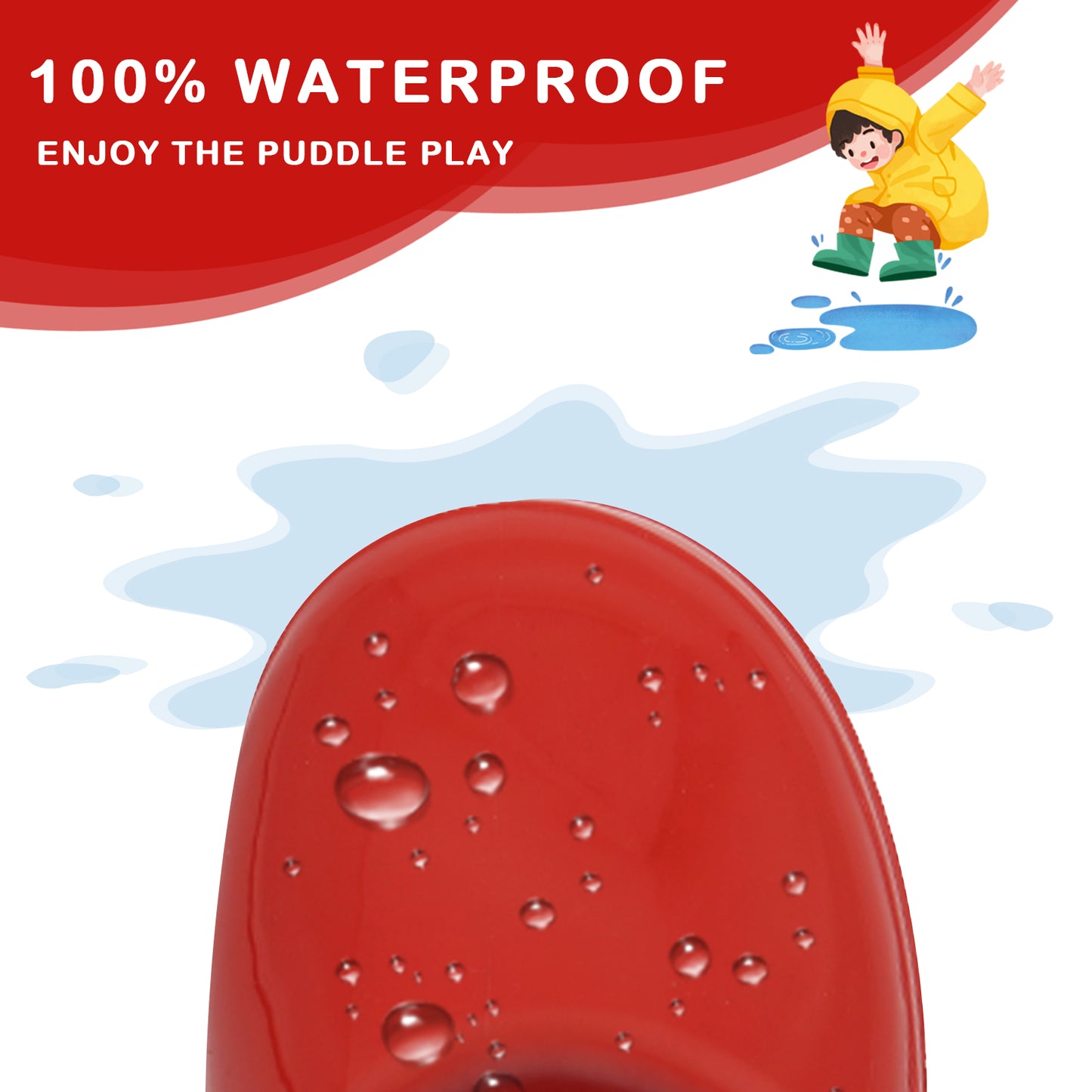 toddler kids solid red rain boots