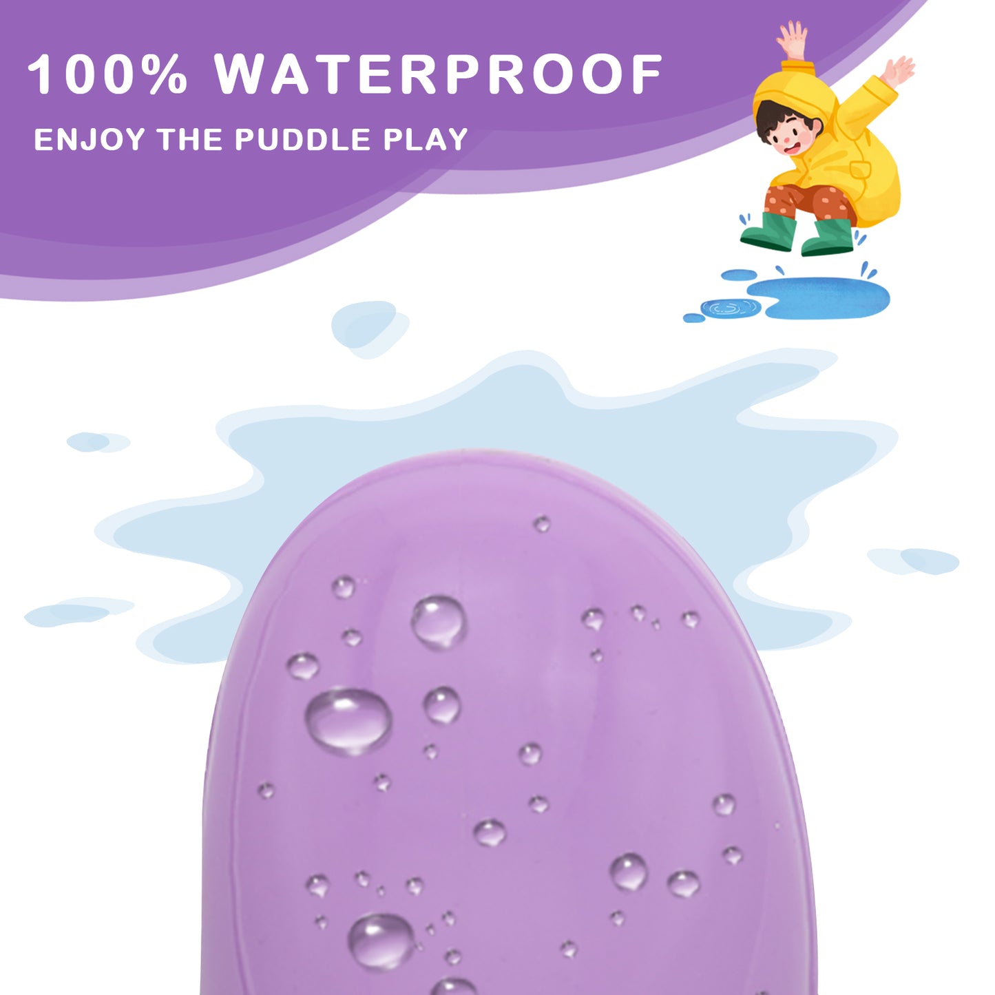toddler kids solid purple rain boots