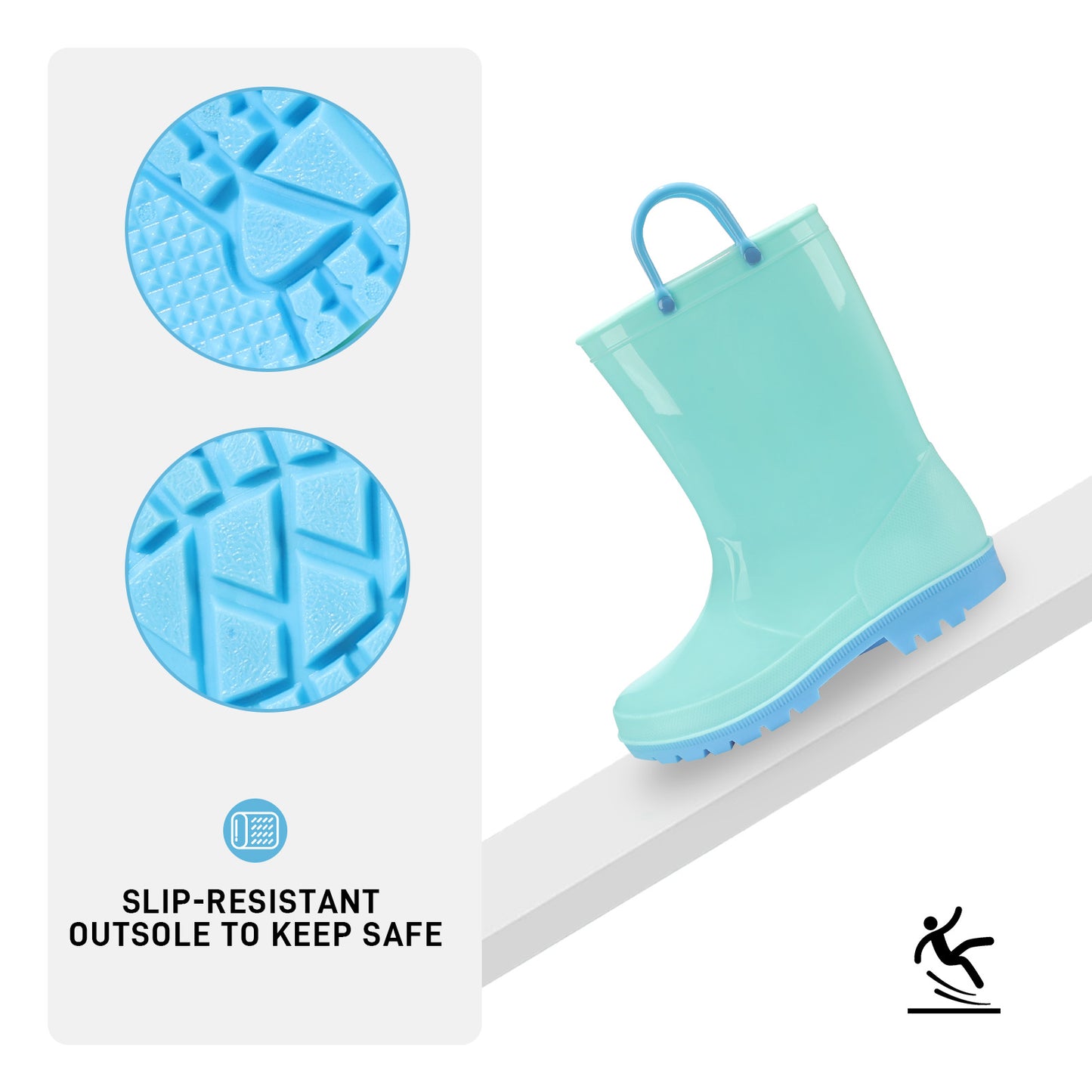 toddler kids contrast light blue contrast contrast rain boots