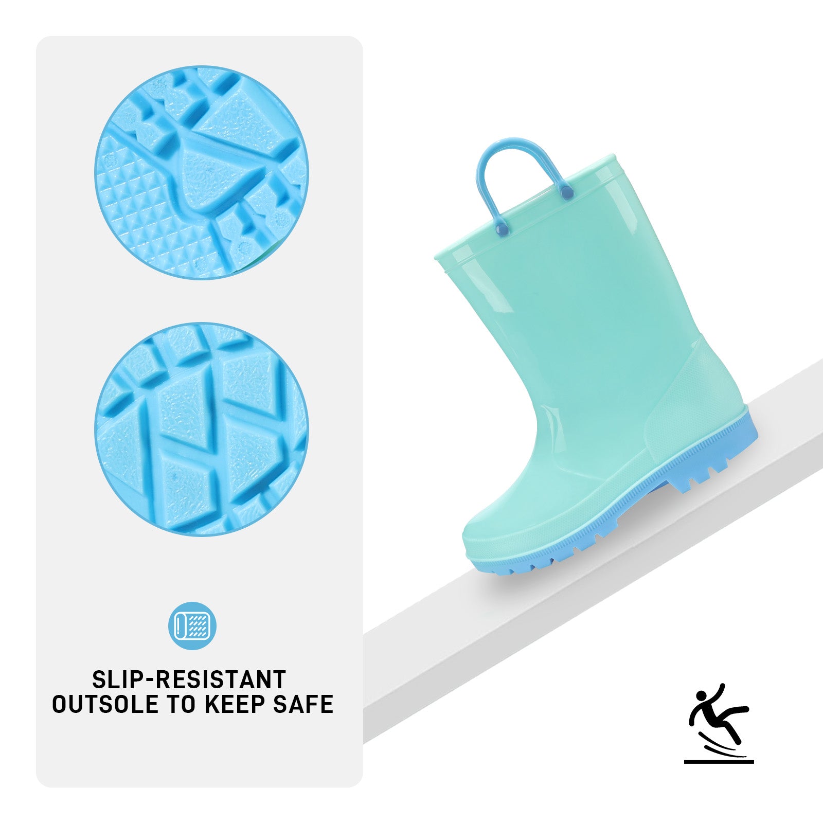 Toddler Kids Contrast Light blue contrast contrast Rain Boots