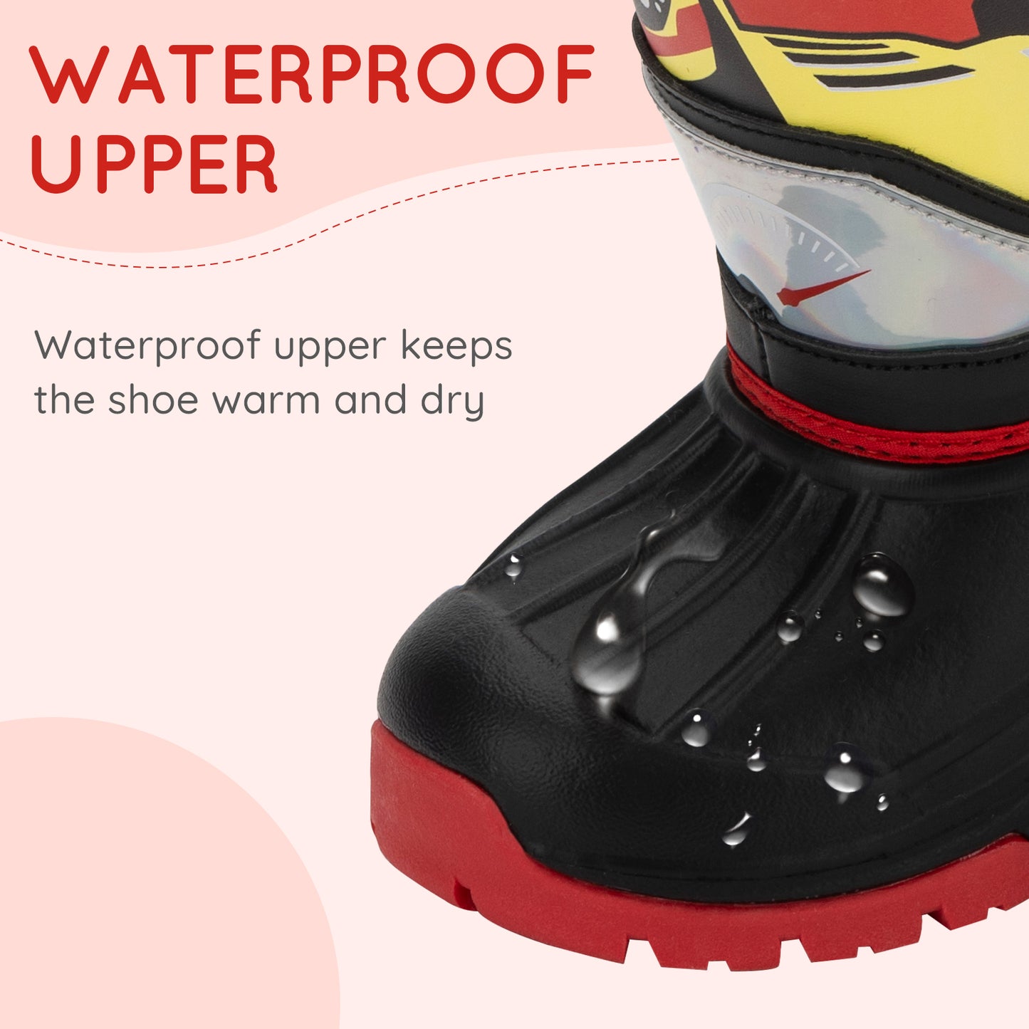 toddler boy racing car winter snow boots