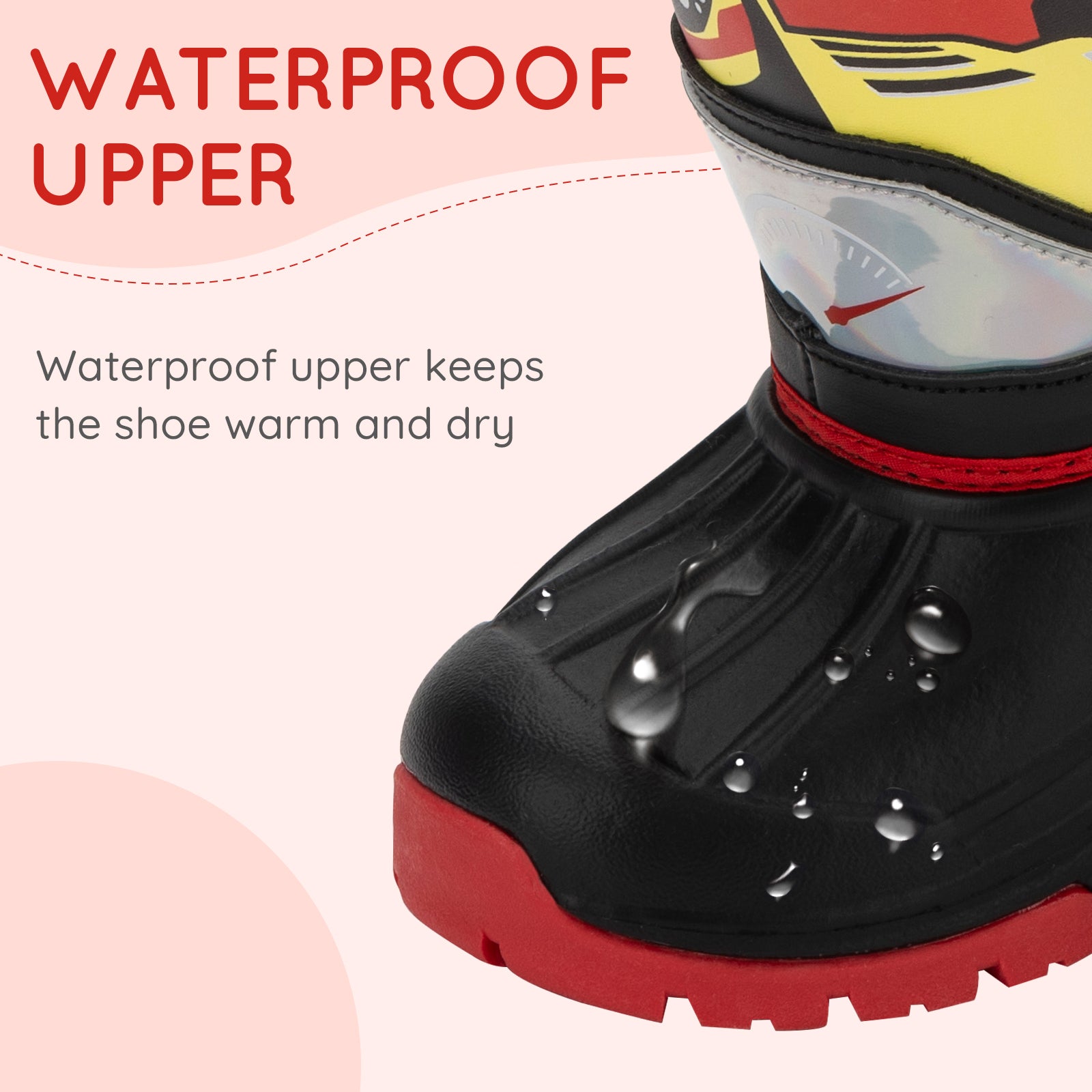 Toddler Boy Racing Car Winter Snow Boots - FUNCOO