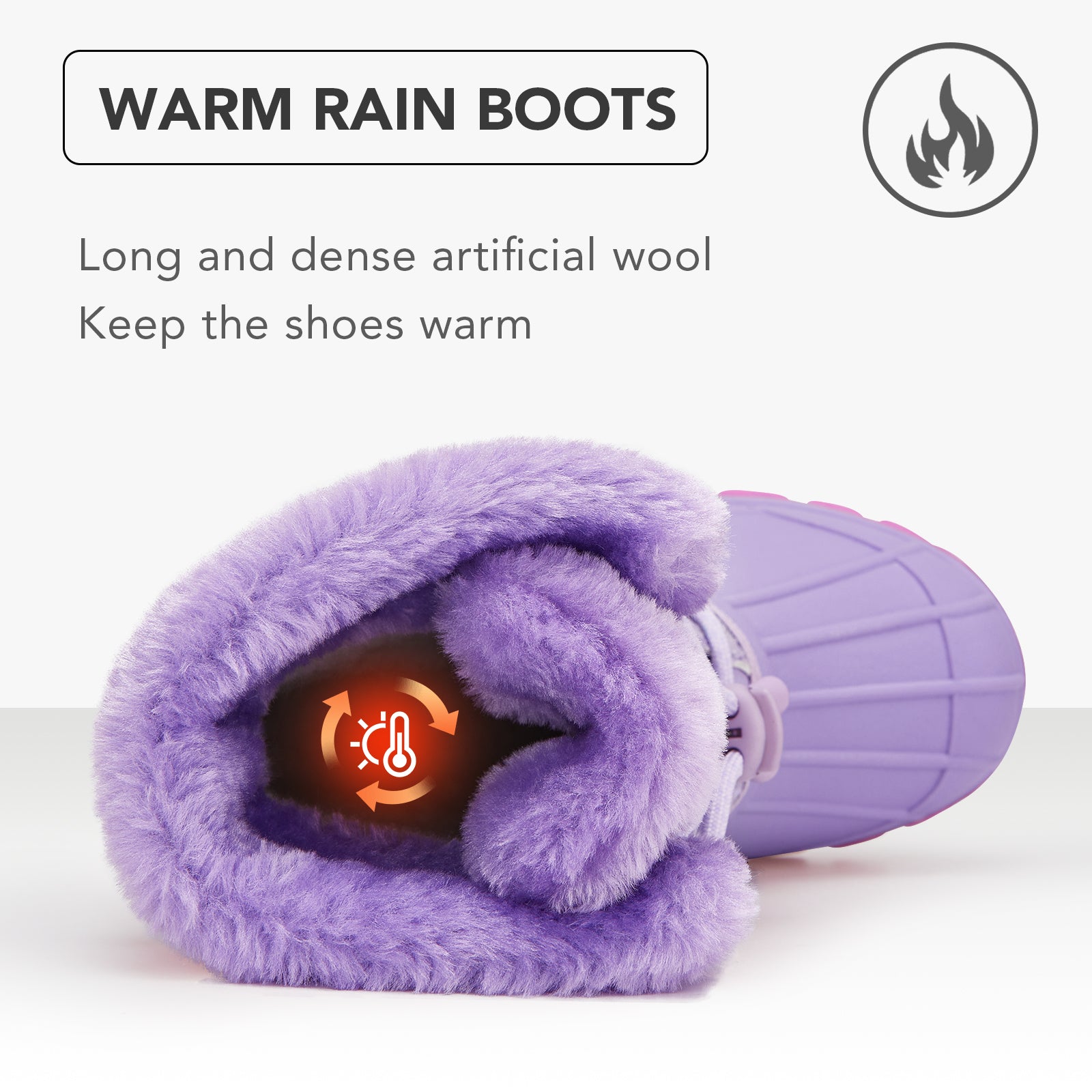 Toddler Girls Purple Winter Snow Boots - FUNCOO