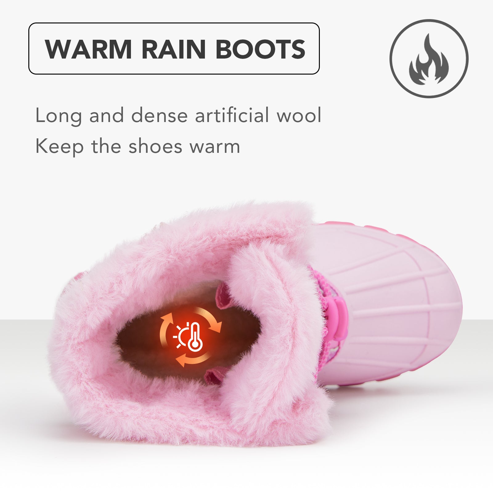 Toddler Girls Pink Star Winter Snow Boots - FUNCOO