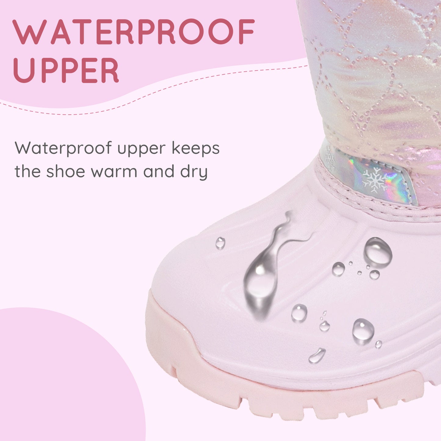 toddler girls laser heart winter snow boots - funcoo