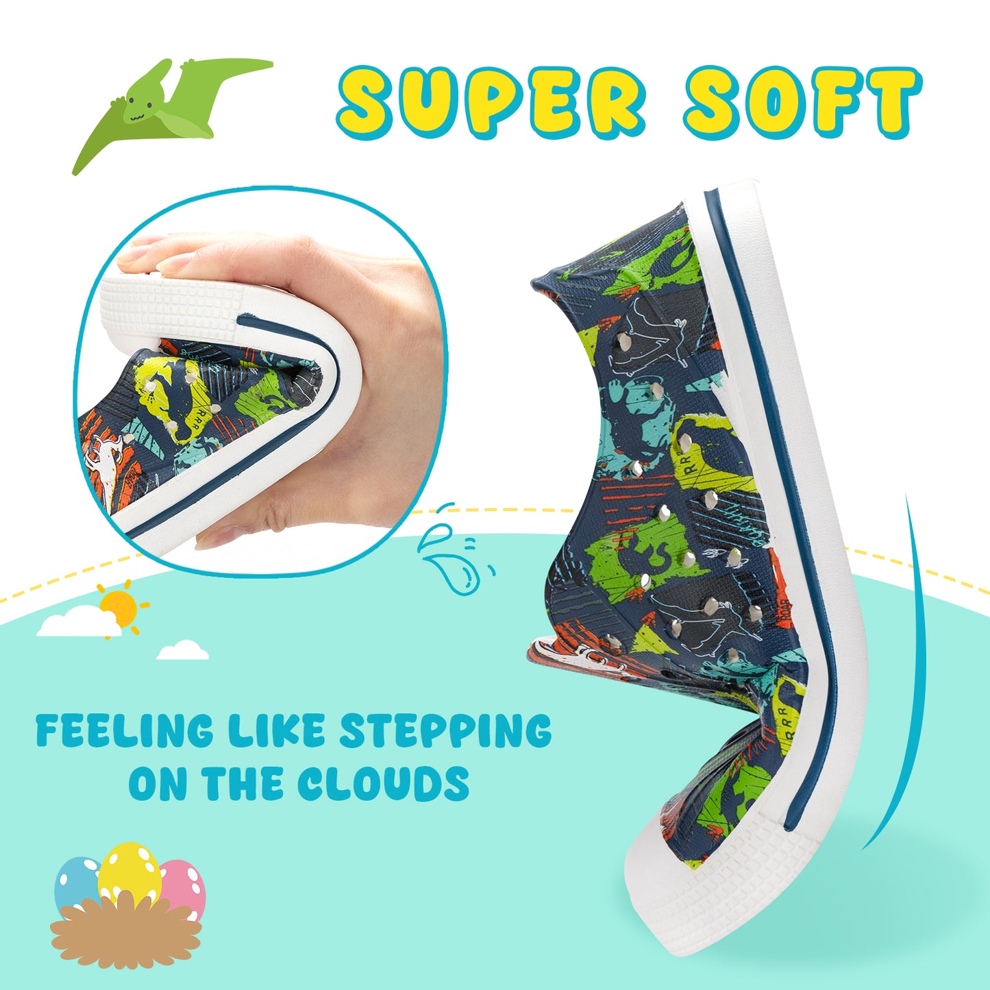 lightweight summer geometric dinosaur sandals for kids