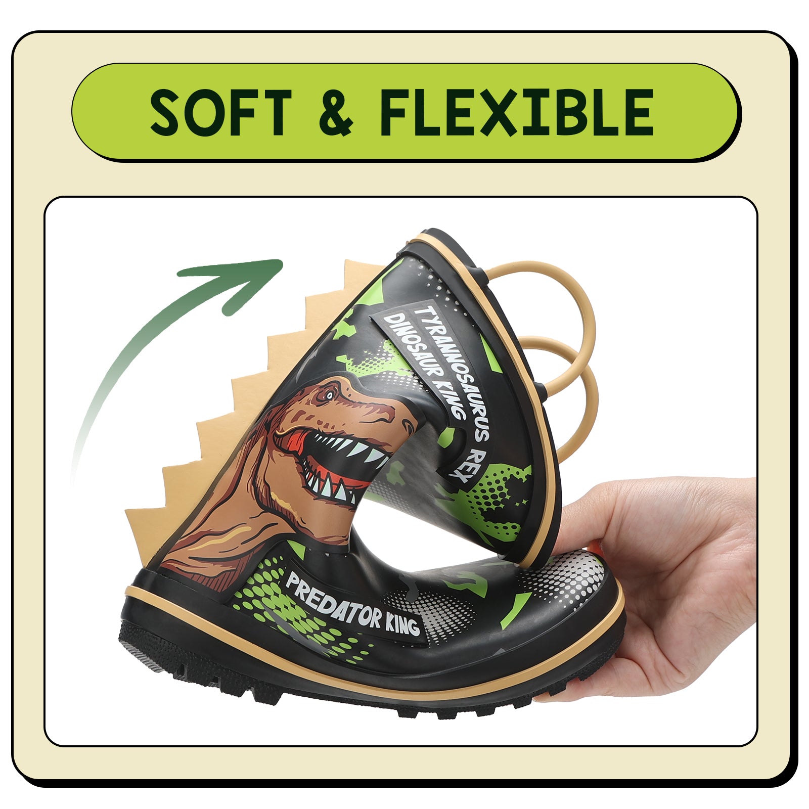 Toddler Kids  Dinosaurs Rubber Rain Boots
