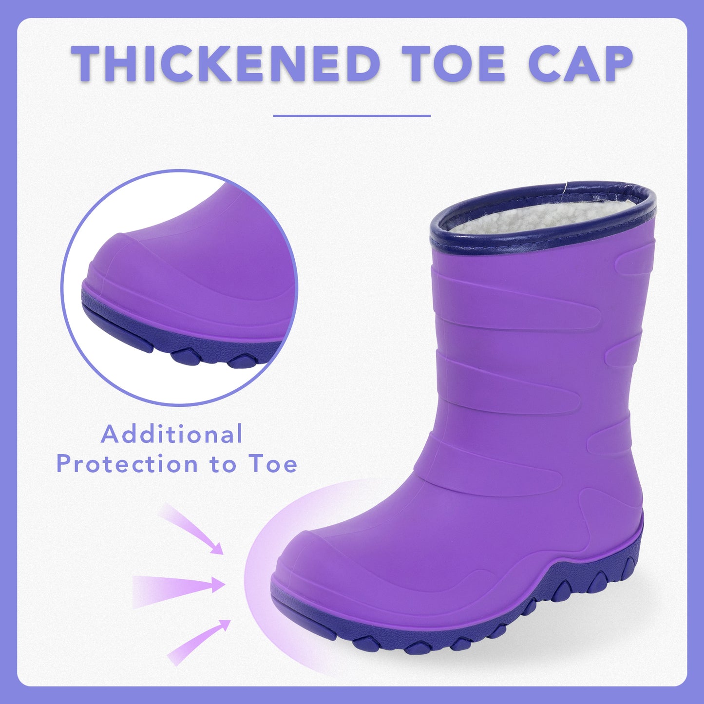 toddler kids bright purple winter rain boots