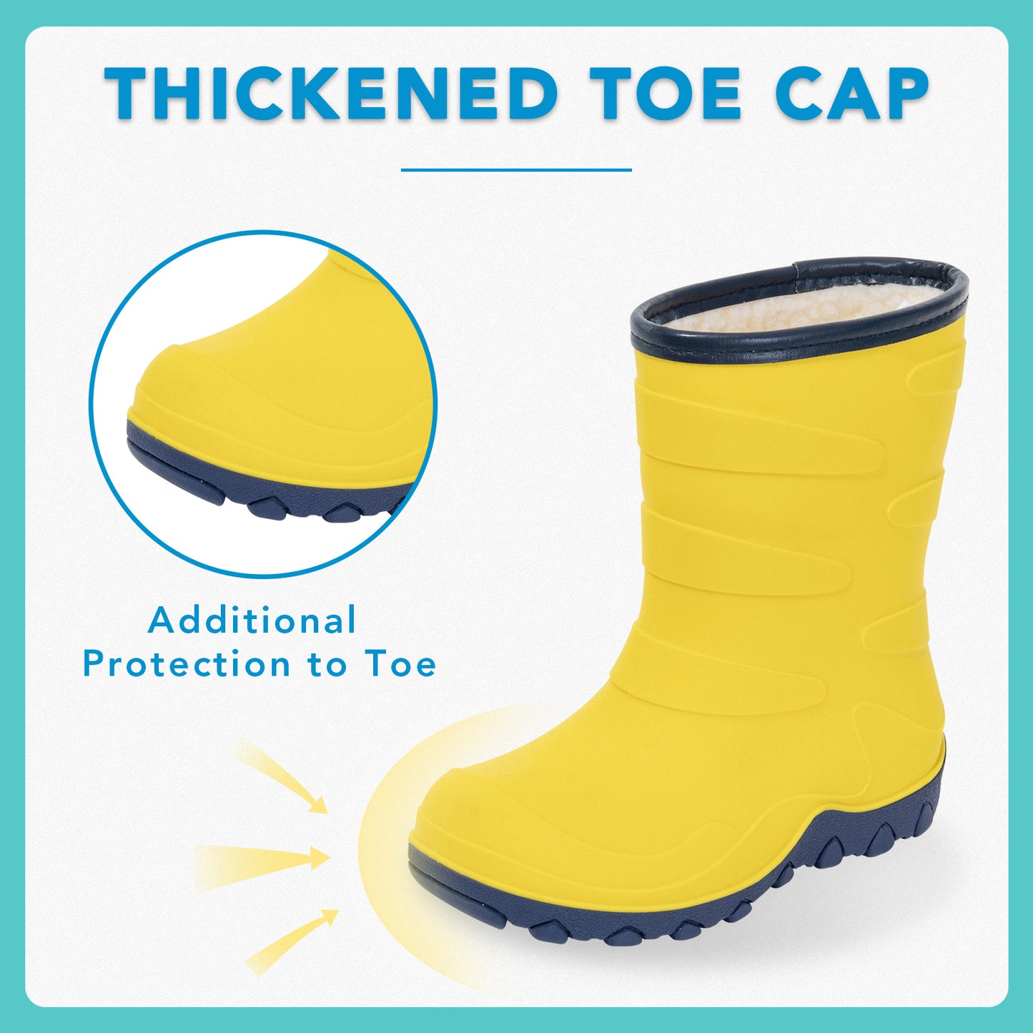 toddler kids bright yellow winter rain boots