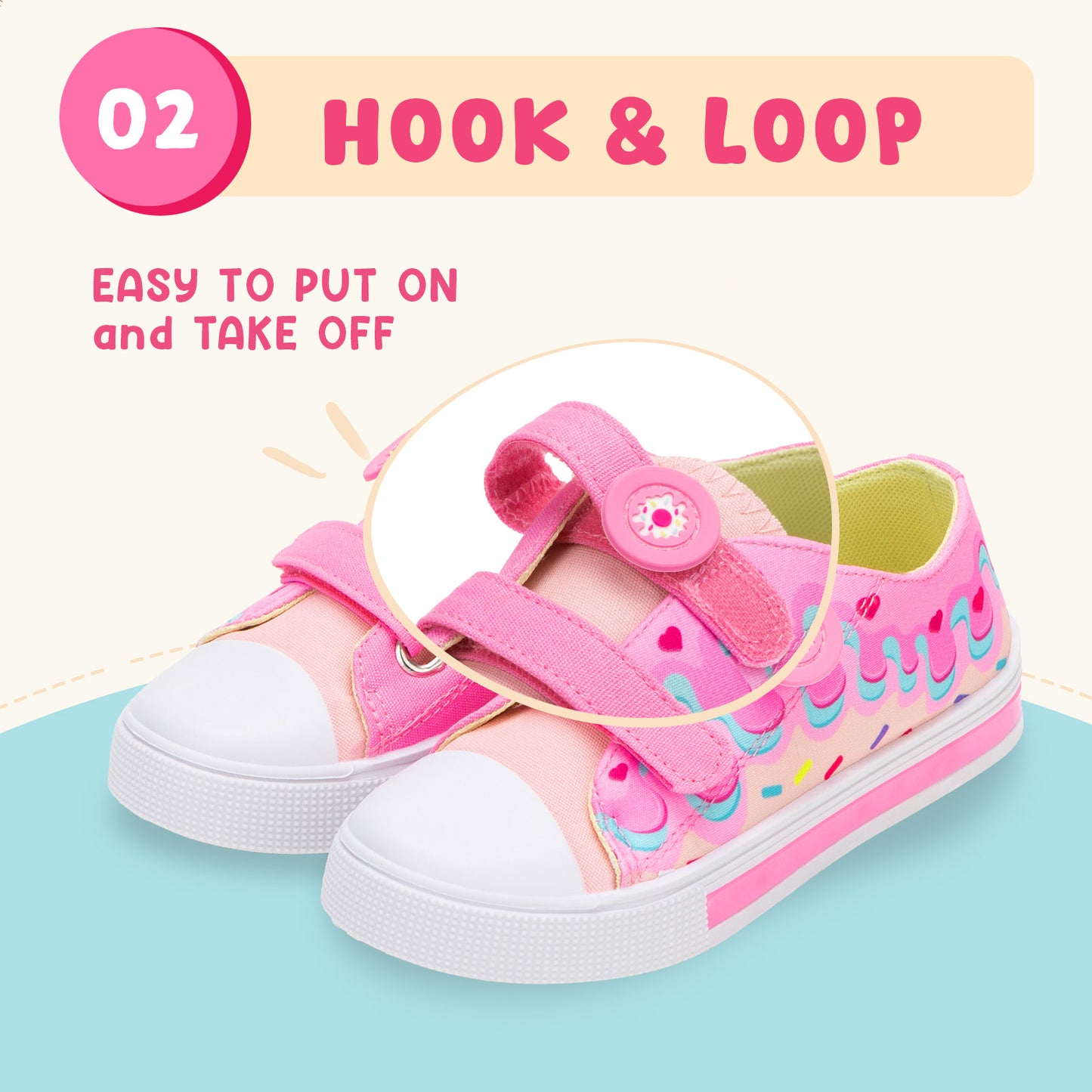 boys girls sneakers big pink cake light up canvas shoes