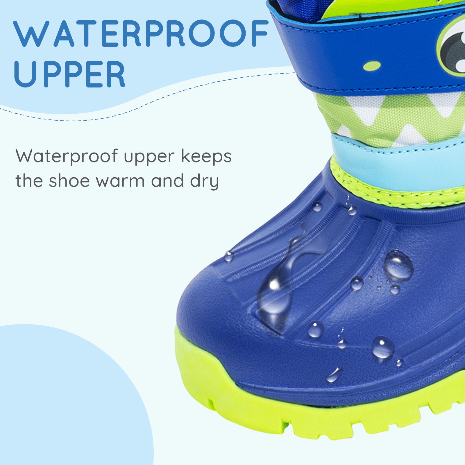 Toddler Boy Shark Winter Snow Boots - FUNCOO